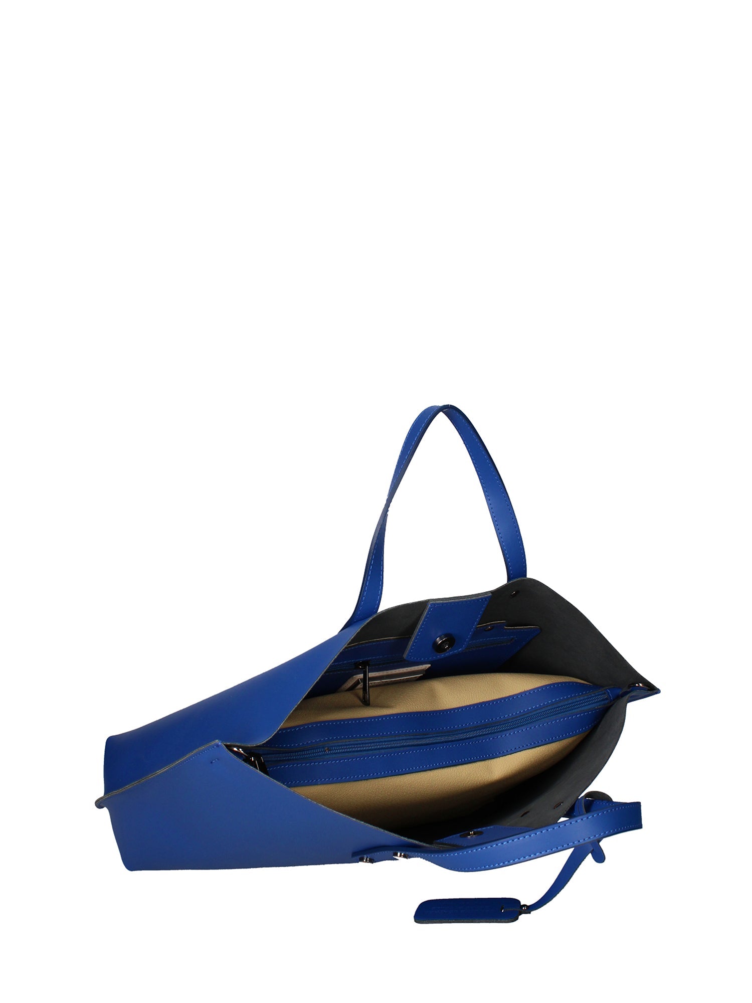Damen-Schultertasche aus echtem Leder, hergestellt in Italien, 48 x 31 x 11 cm