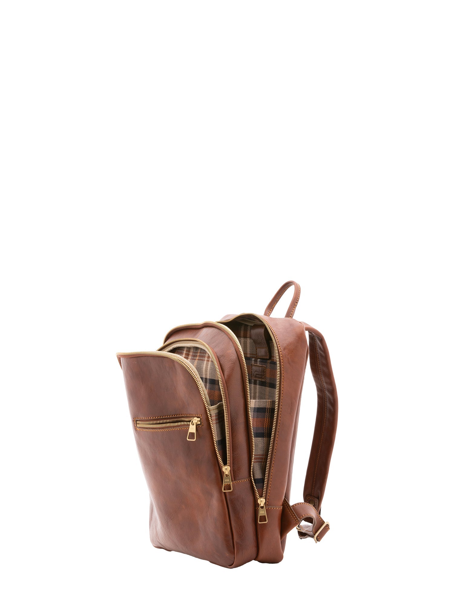 Zaino in vera pelle unisex 100% cotone 4316-MARRONE Alessia Firenze