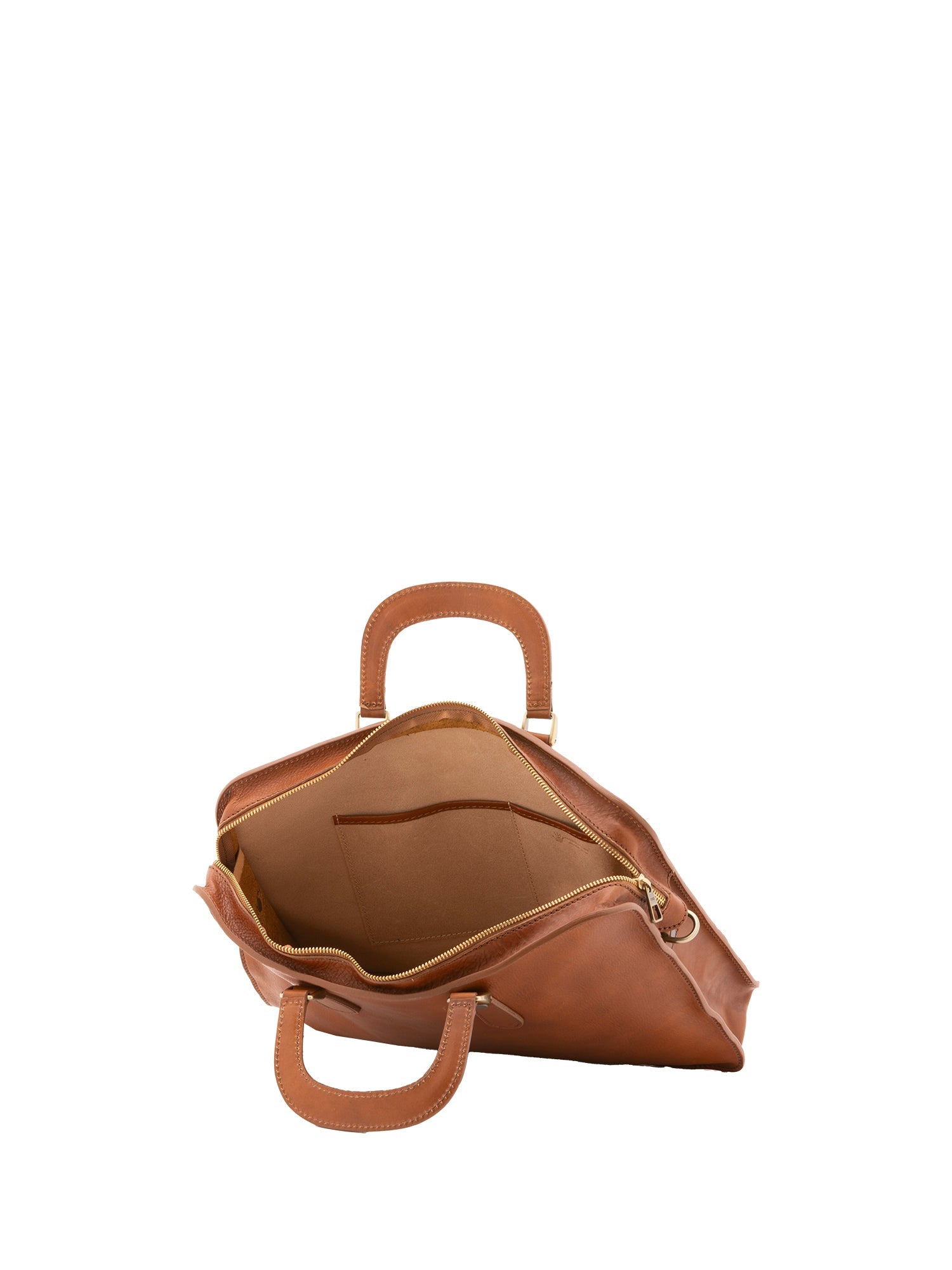 Borsa a mano unisex in vera pelle Made in Italy 4410-MIELE Alessia Firenze