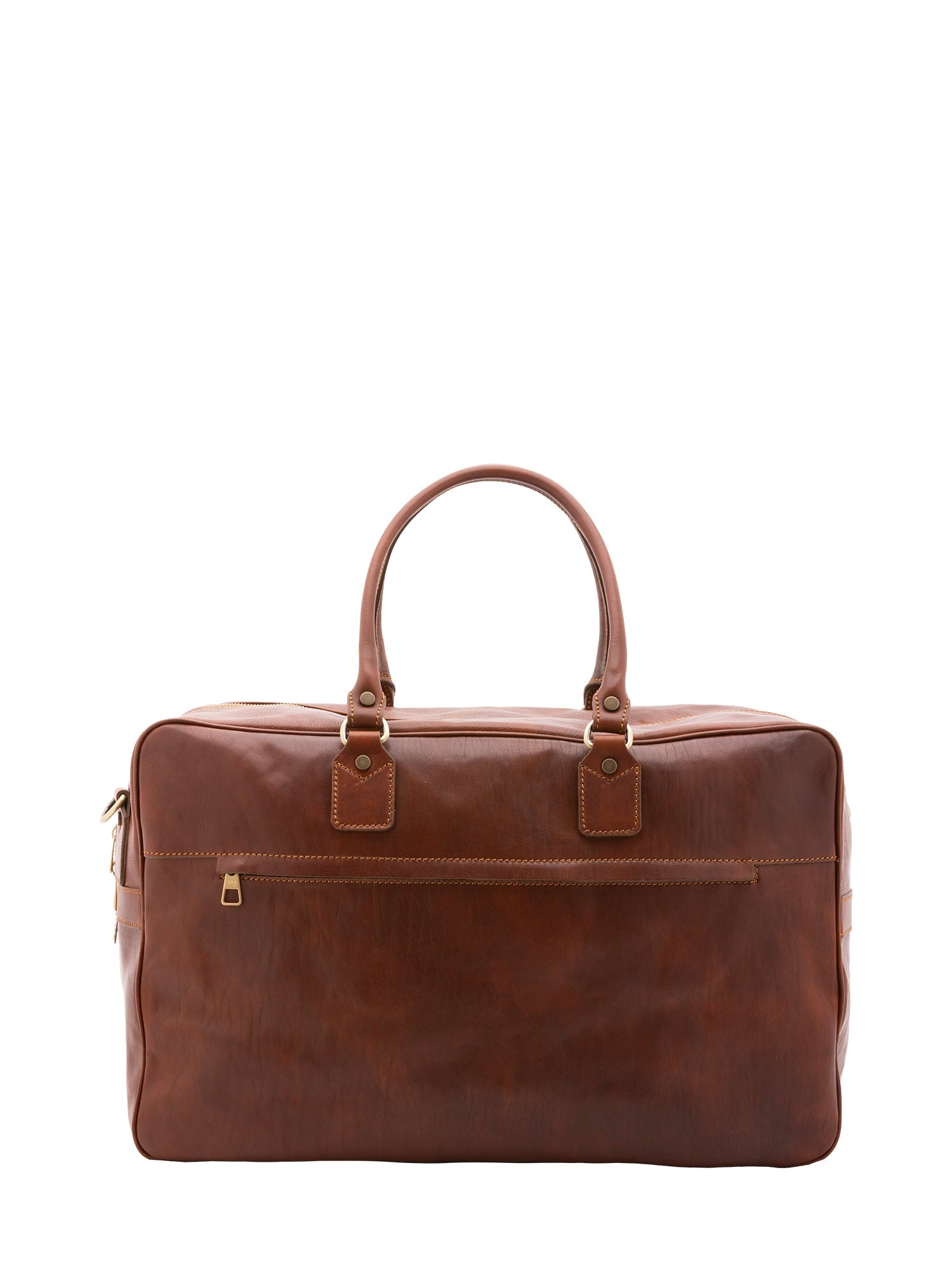 Borsa da viaggio unisex vera pelle 100% cotone 4562-MARRONE Alessia Firenze