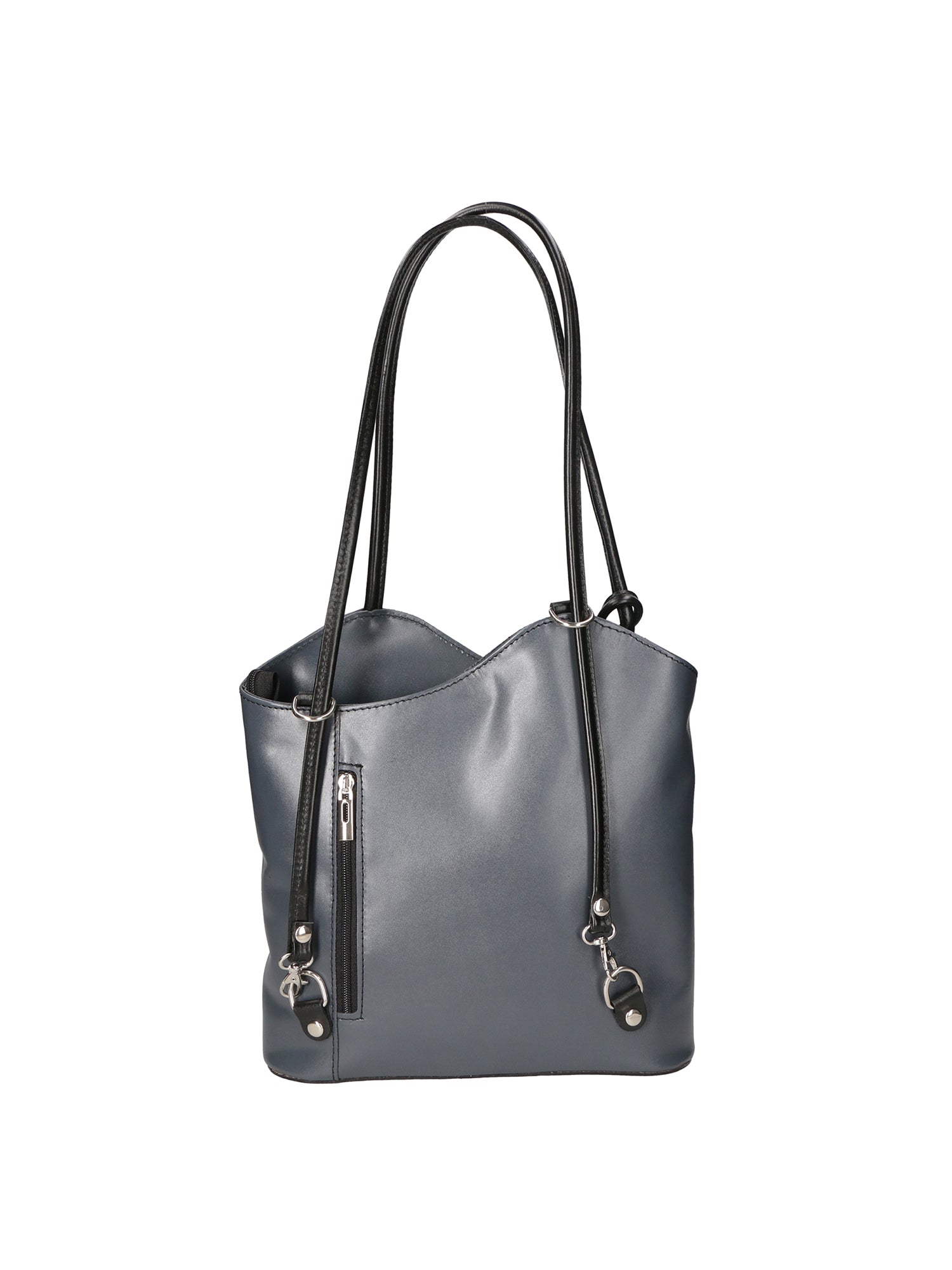 Fabiola Borsa a spalla da donna 100% pelle 9039-GRIGIO NERO Chiara Ferretti