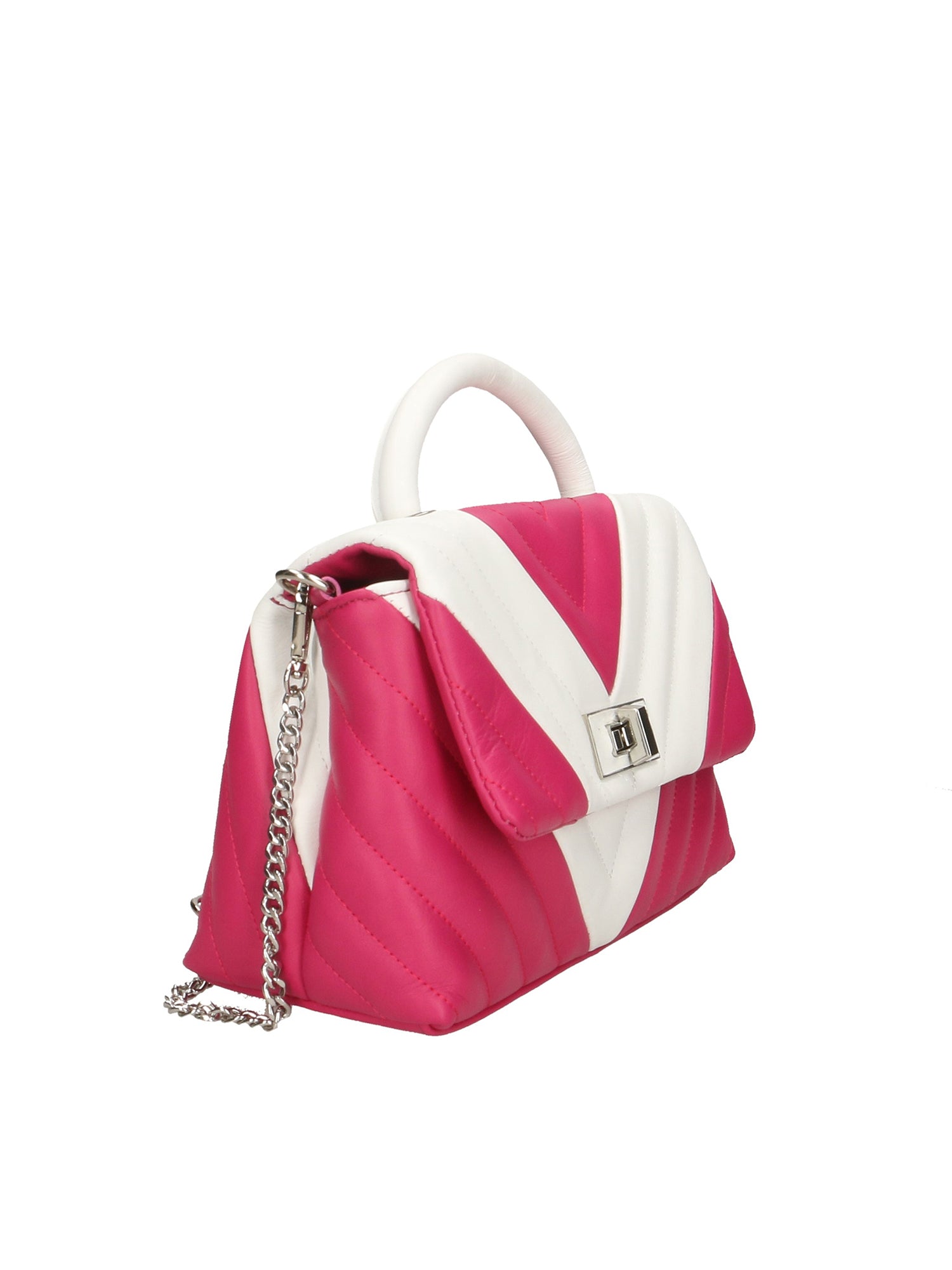 Ramona Borsa a mano da donna Vera pelle 192280-FUXIA + BIANCO Chiara Ferretti
