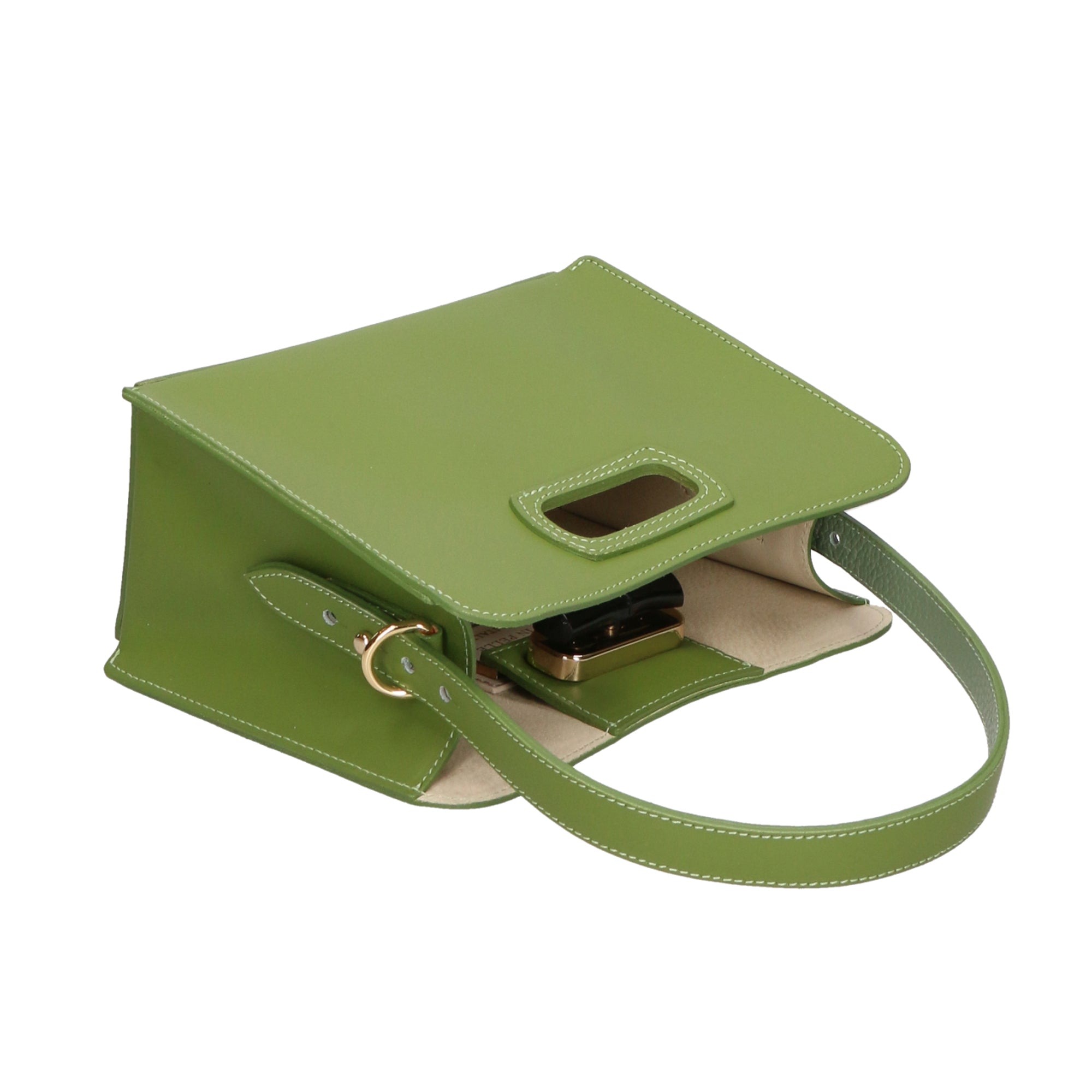 Katia Damenhandtasche aus echtem Leder, hergestellt in Italien, 17 x 12 x 9 cm