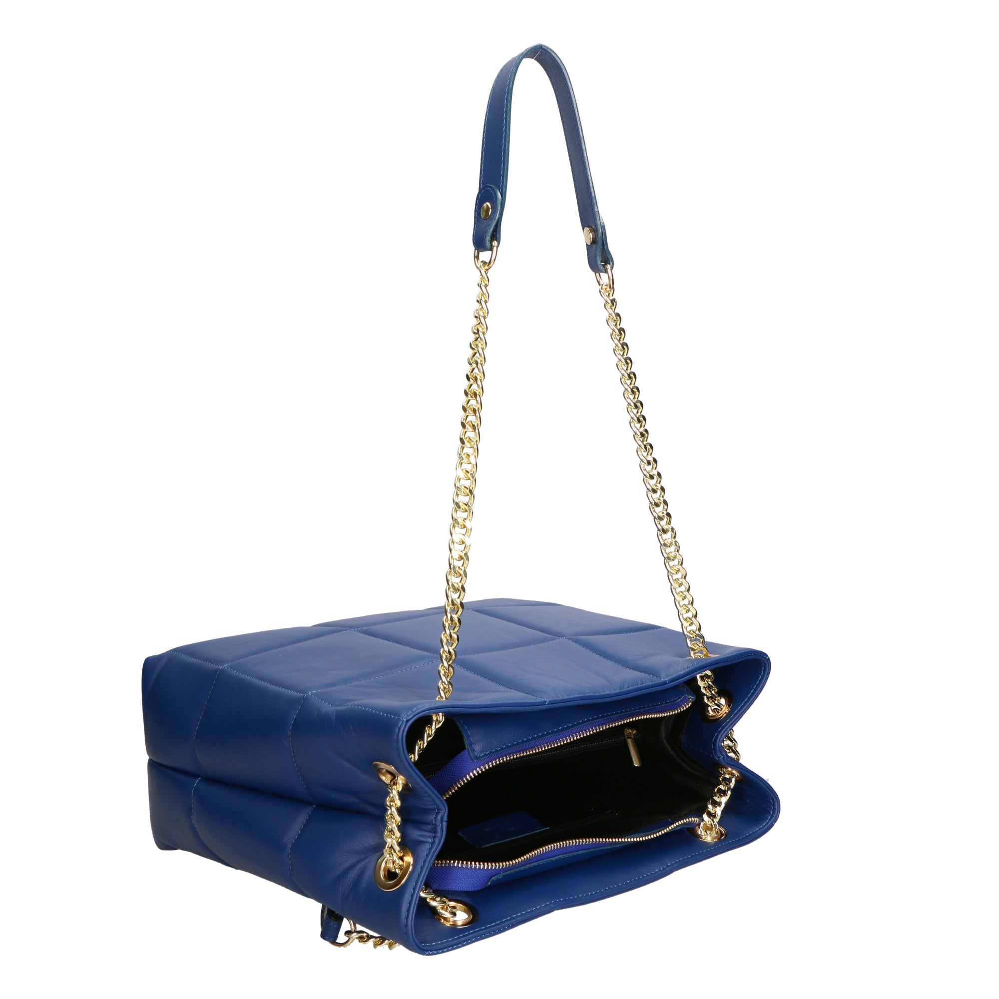 Isabella Damenhandtasche aus echtem Leder, hergestellt in Italien, 31 x 34 x 8 cm