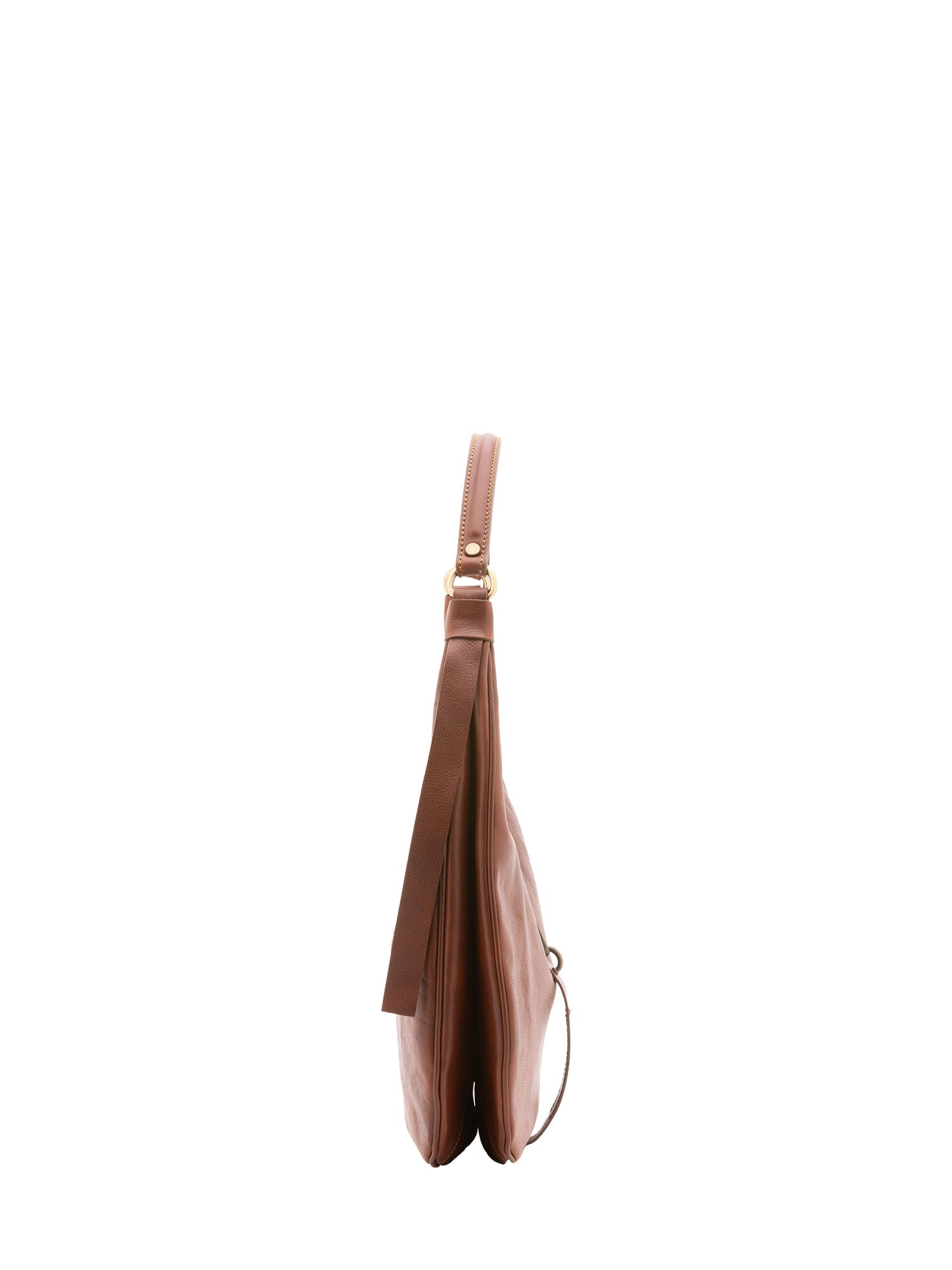 Borsa a spalla da donna 100% vera pelle 4607-MARRONE Alessia Firenze