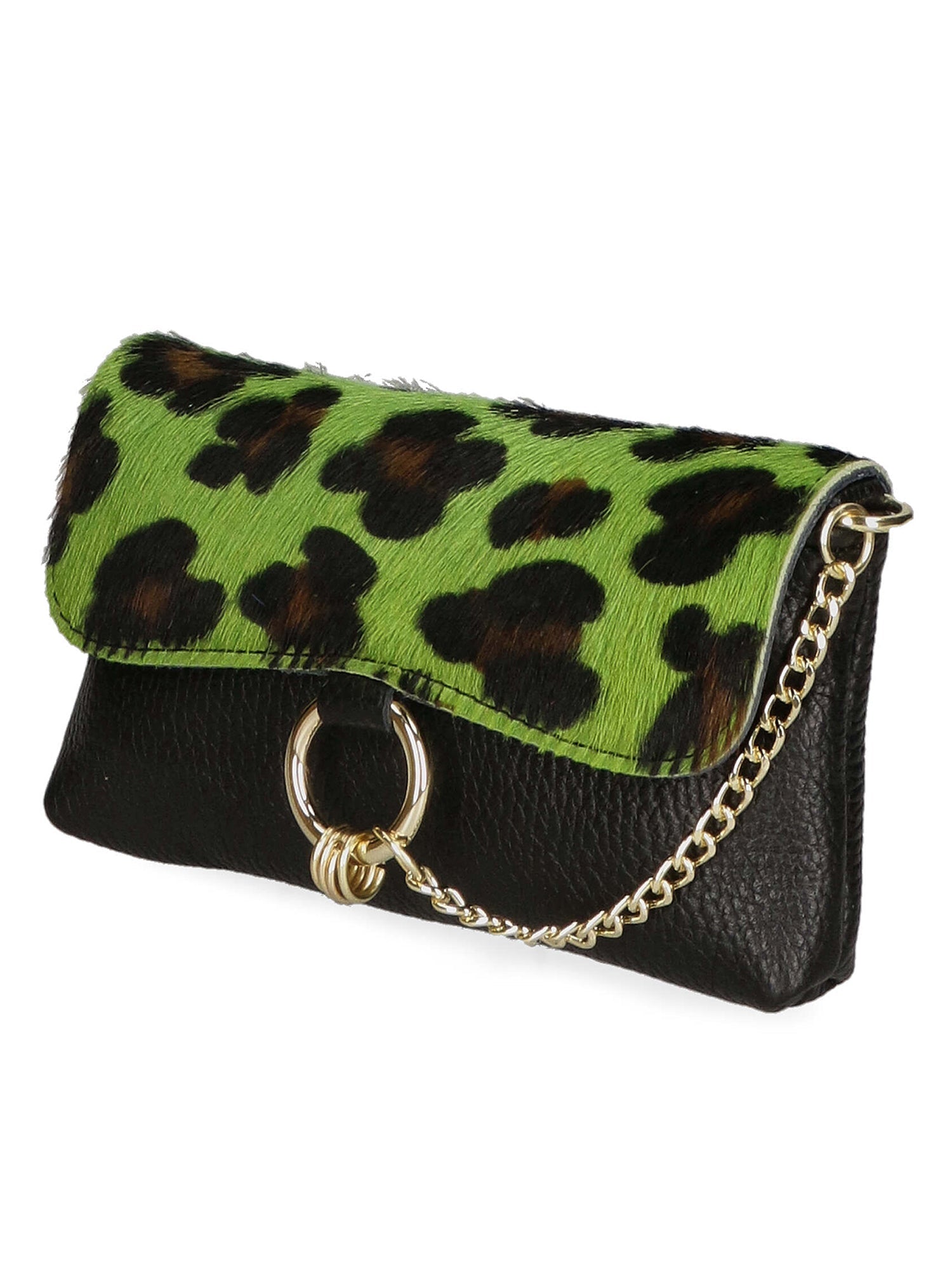 Alda Damen-Clutch aus echtem Leder, hergestellt in Italien, 10 x 18 x 5 cm