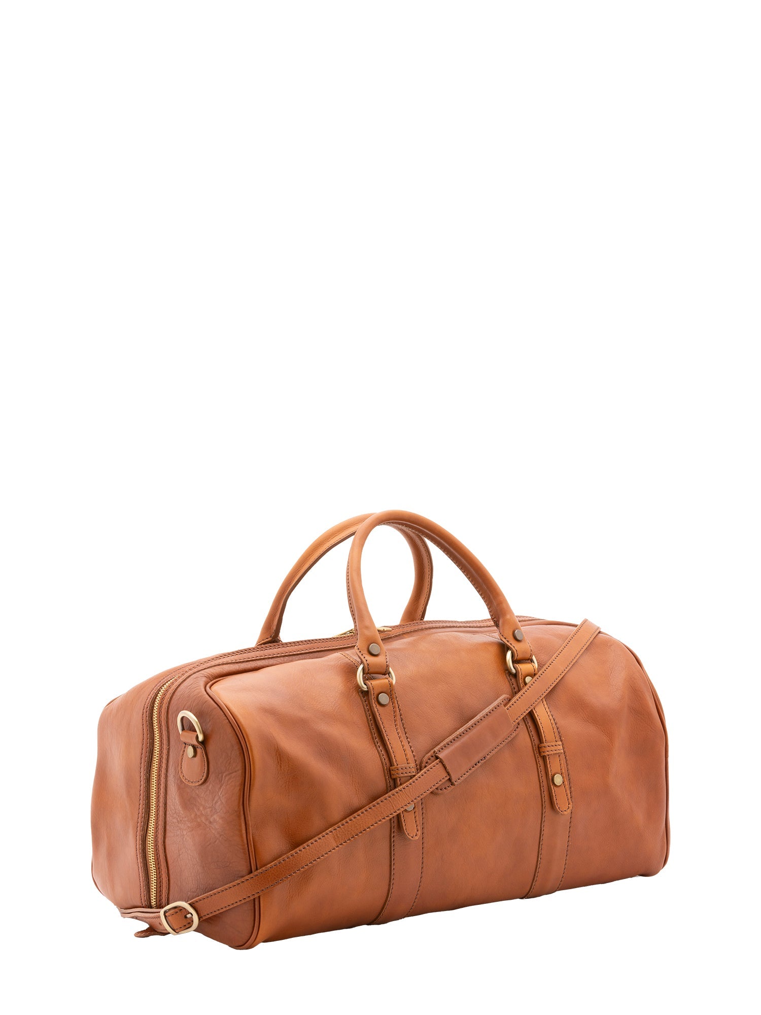 Borsa da viaggio unisex in vera pelle 100% cotone 4514-MIELE Alessia Firenze