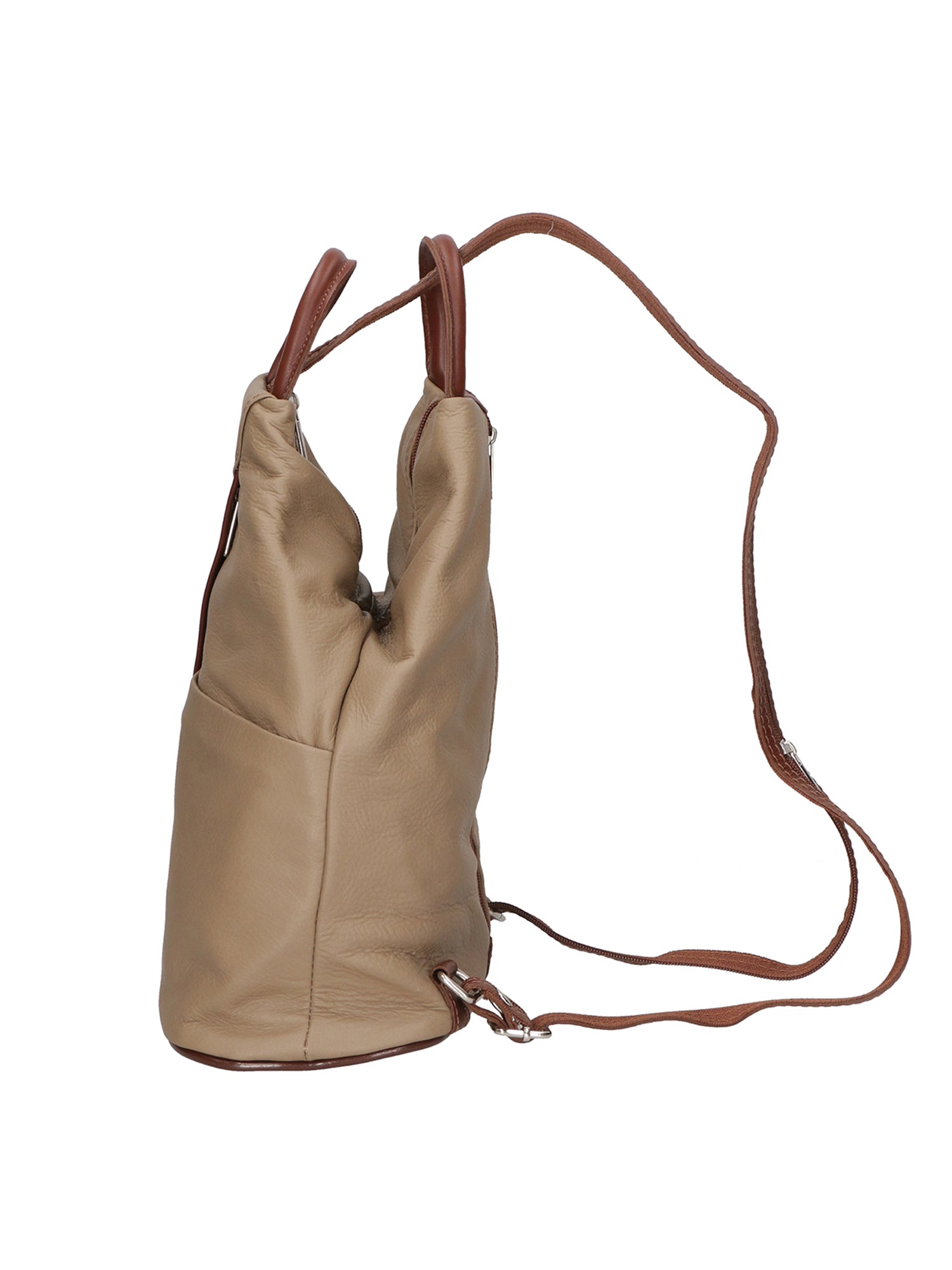 Erika Zaino da donna in vera pelle Casual 80072-TAUPE-MARRONE Chiara Ferretti