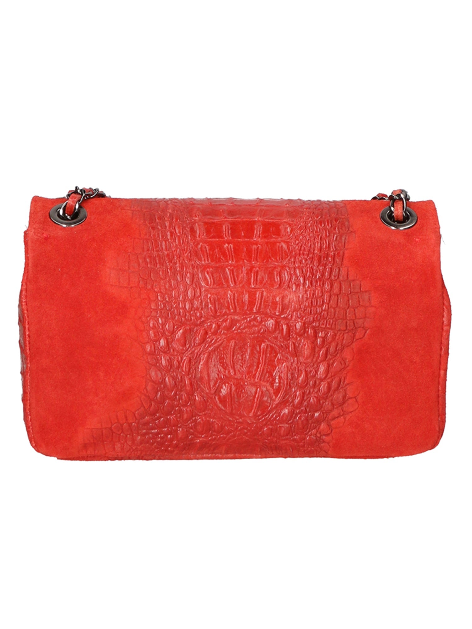 Edvige Borsa a spalla da donna Pelle Croco Stampata 80045-ROSSO RED Chiara Ferretti