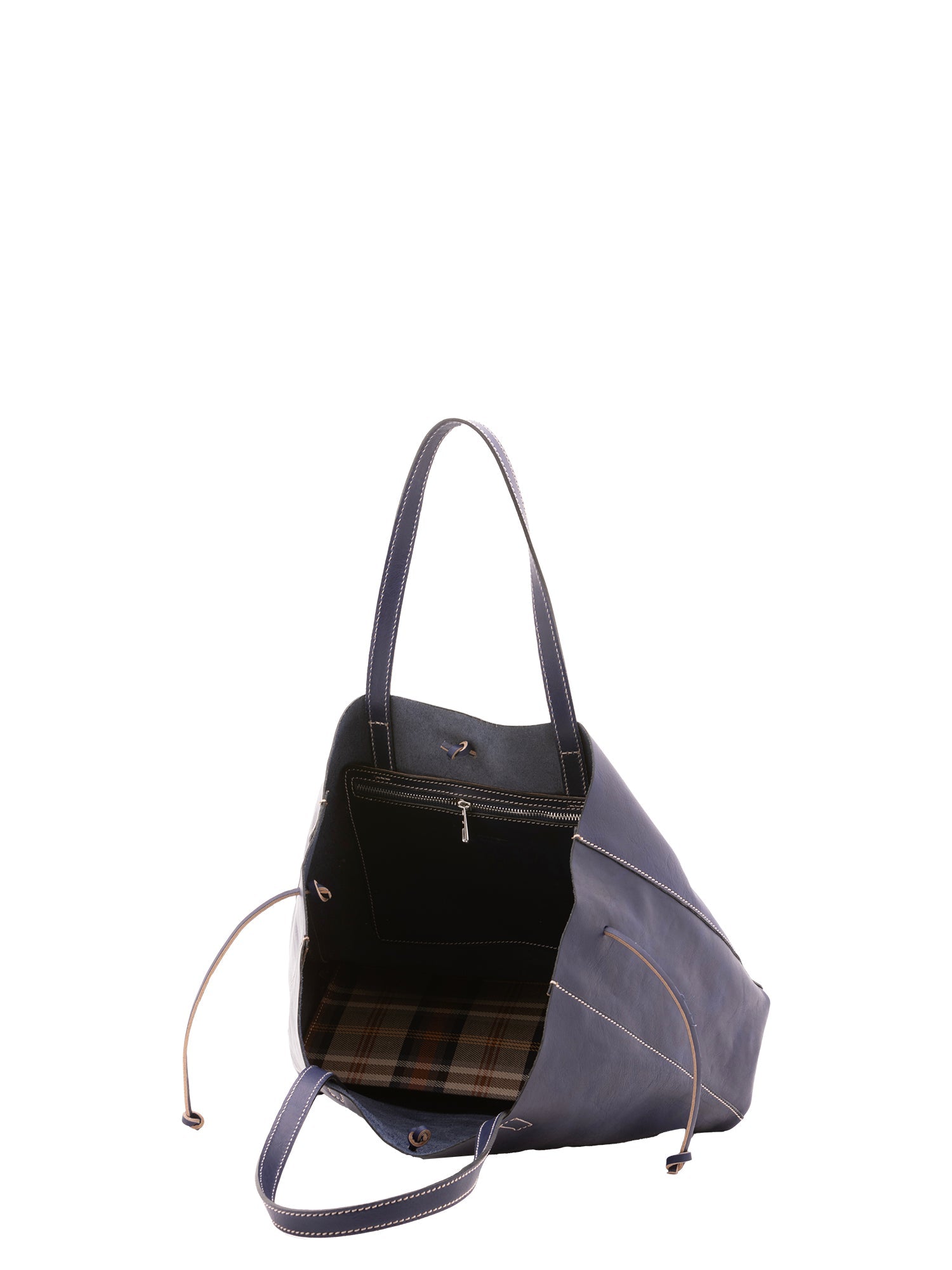 Borsa a mano unisex vera pelle Made in Italy 4611-BLU Alessia Firenze