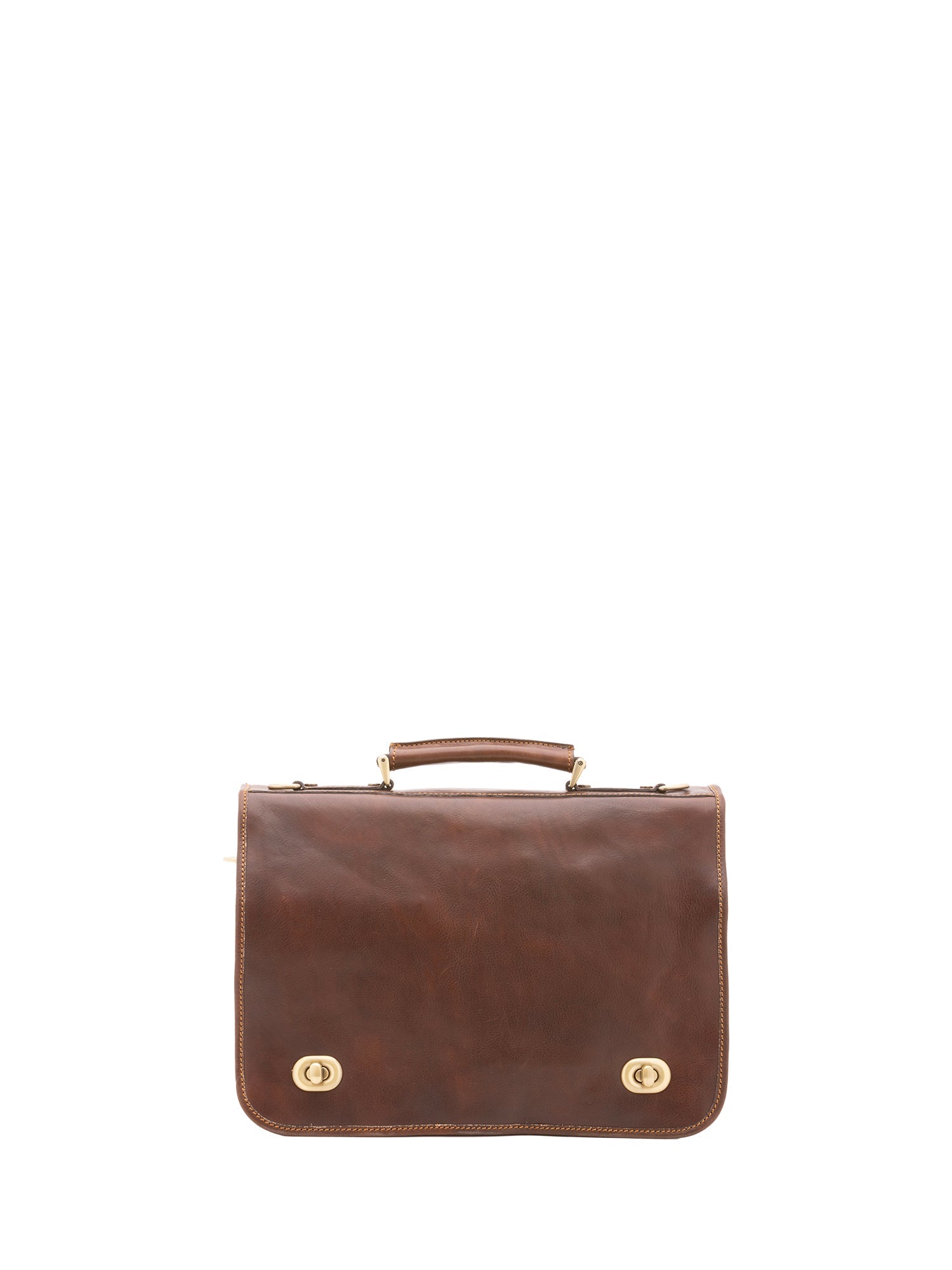 Borsa a mano unisex in vera pelle Made in Italy 4512-TESTA DI MORO Alessia Firenze