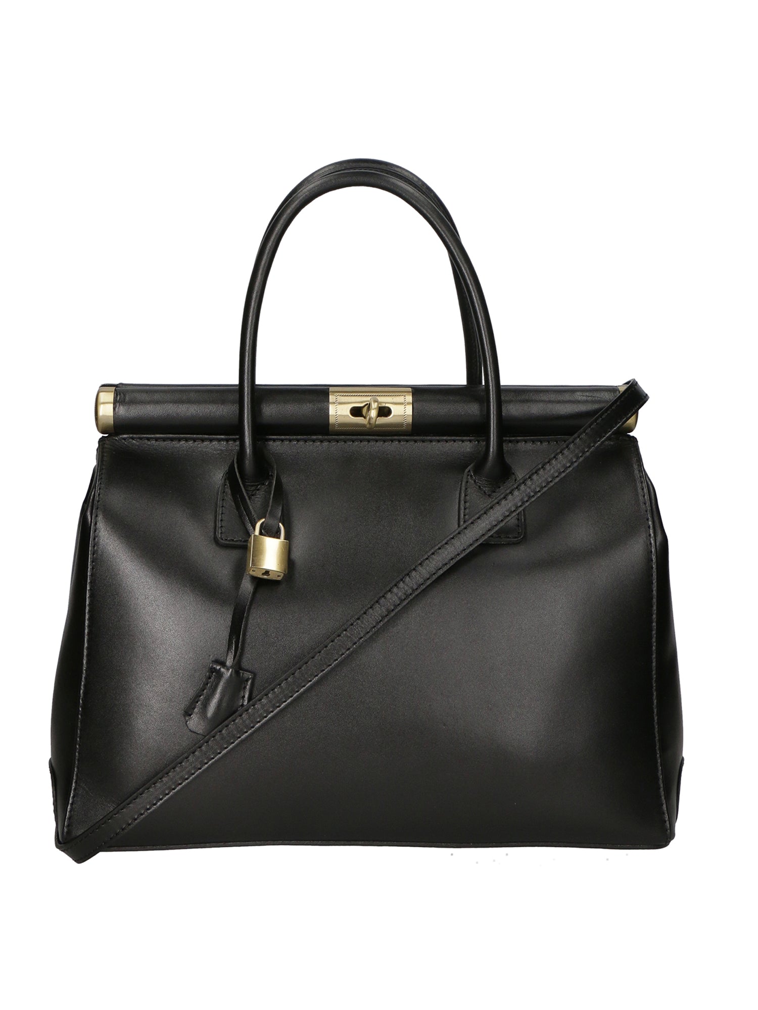 Federica Borsa a mano da donna Vera pelle 9106-NERO BLACK Chiara Ferretti