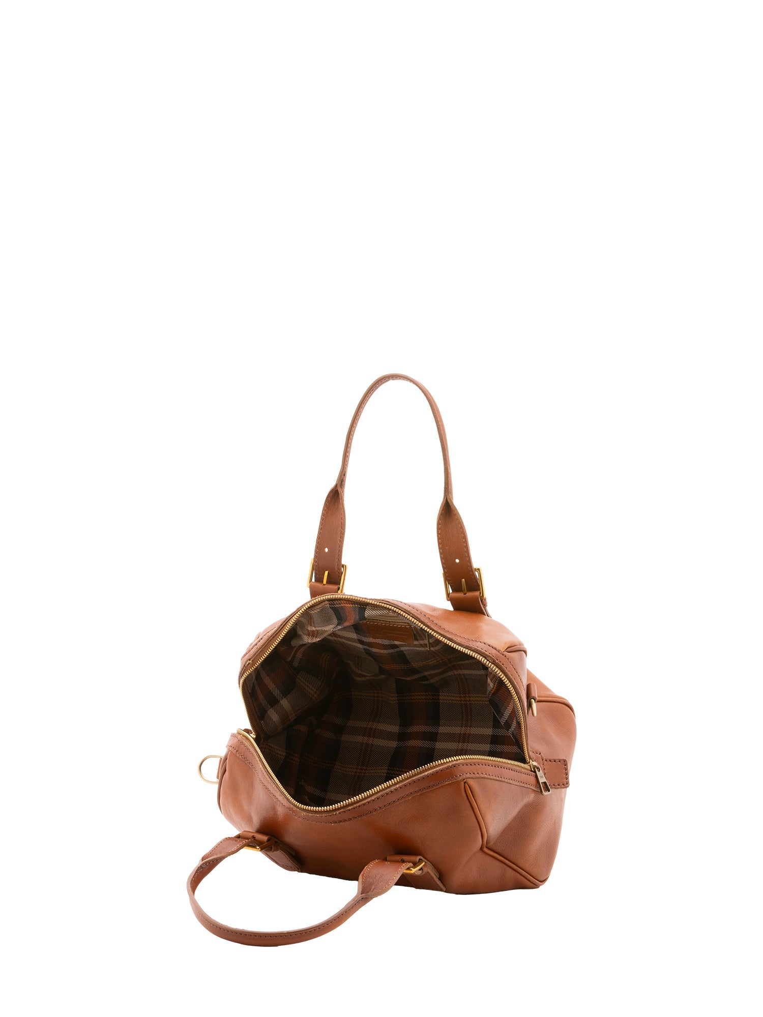 Borsa a bauletto unisex in vera pelle 100% cotone 4528-MIELE Alessia Firenze