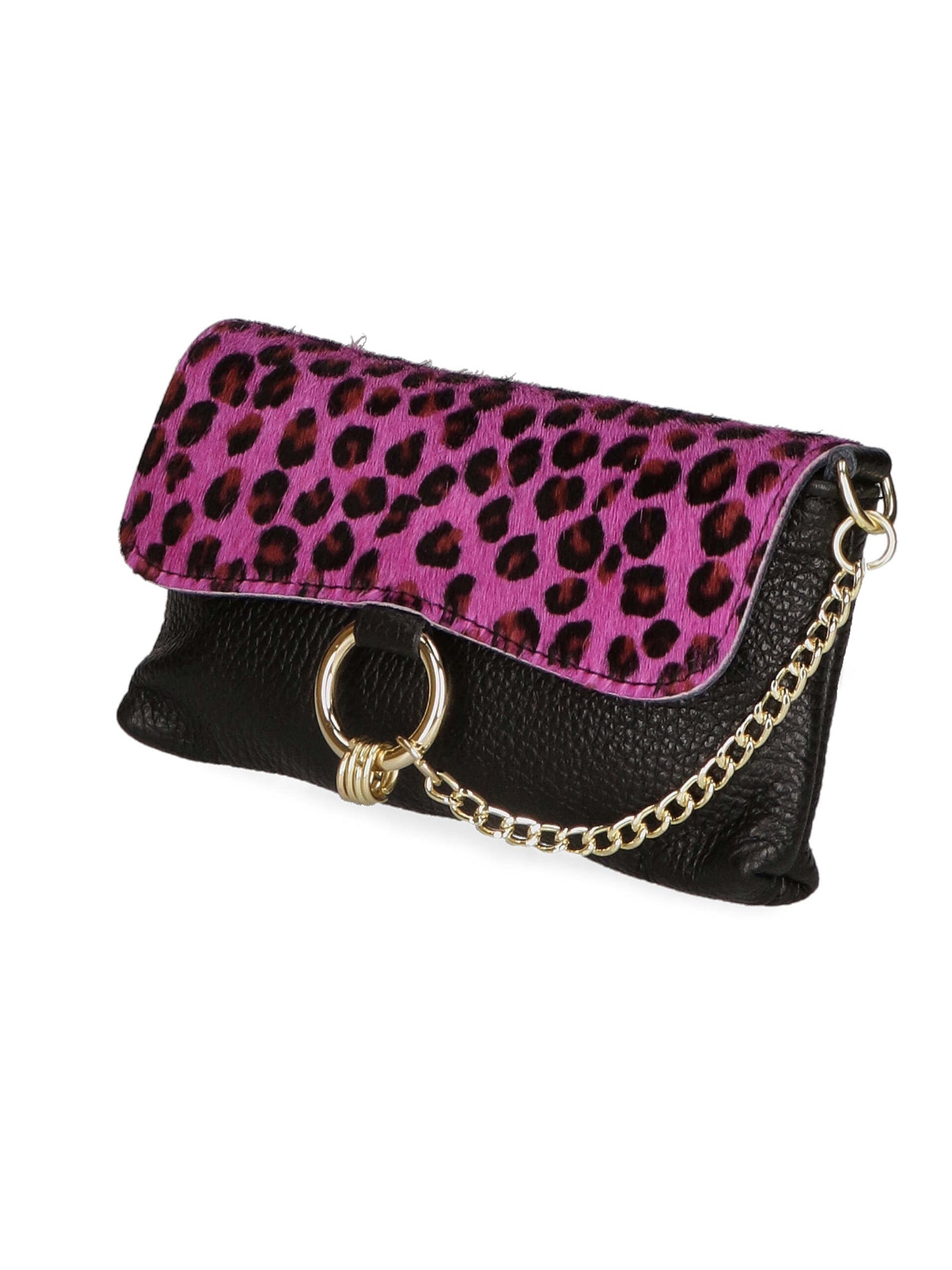 Alda Damen-Clutch aus echtem Leder, hergestellt in Italien, 10 x 18 x 5 cm