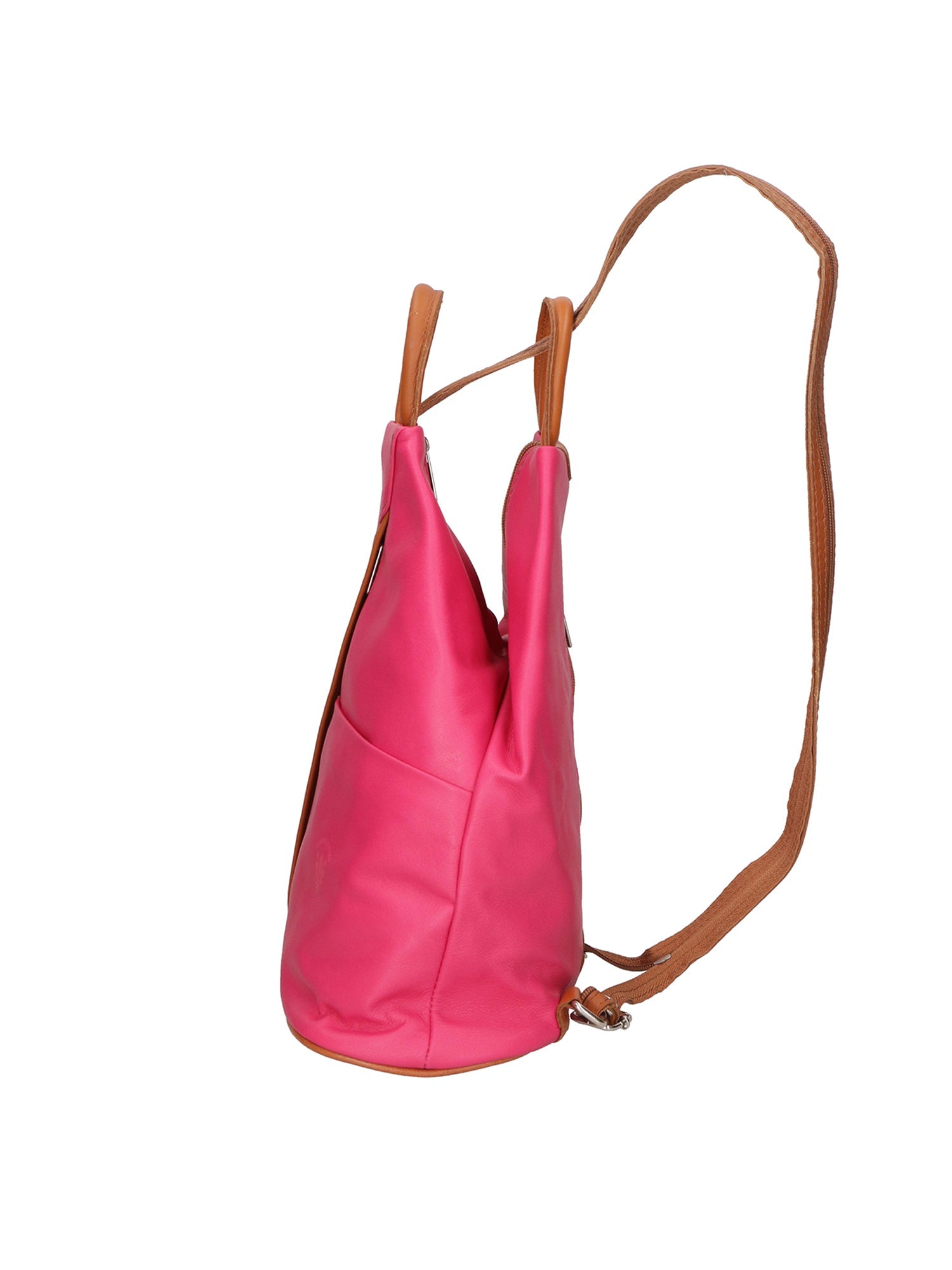 Erika Zaino da donna in vera pelle Casual 80072-FUXIA-CUOIO Chiara Ferretti