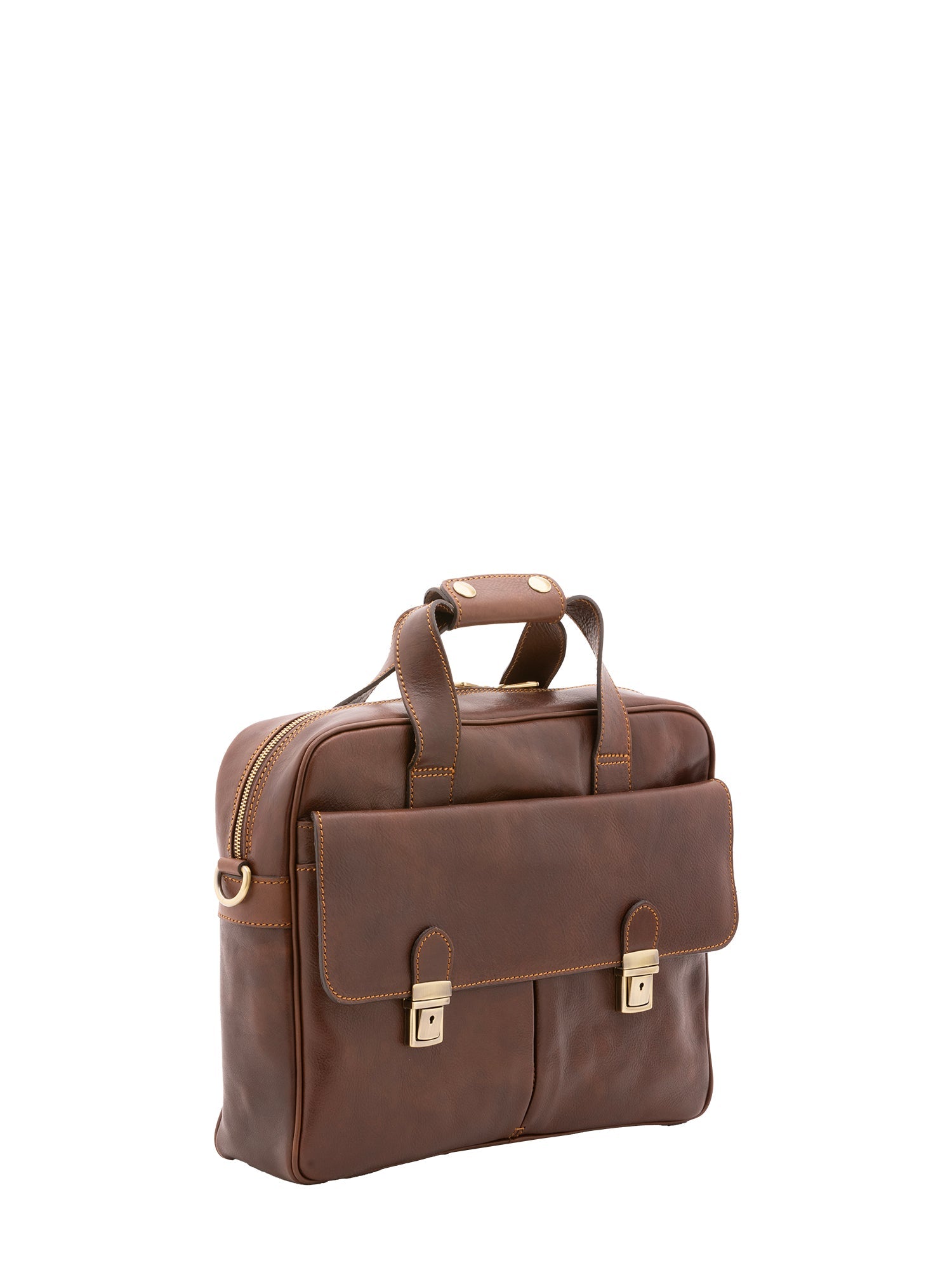 Borsa a mano unisex in vera pelle Made in Italy 4575-TESTA DI MORO Alessia Firenze