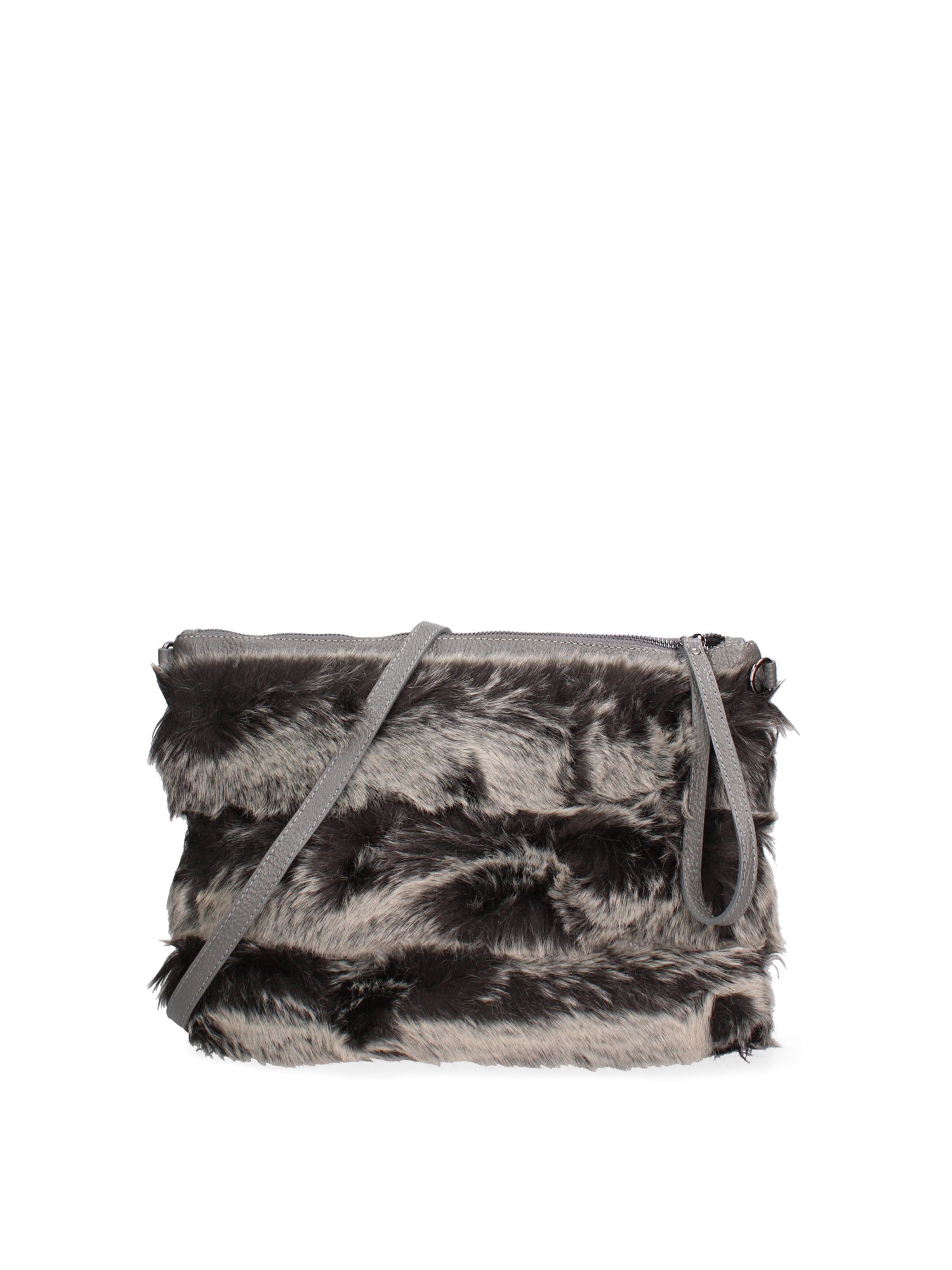 Volante Borsa a mano da donna Vera Pelle 8477-GRIGIO Chiara Ferretti