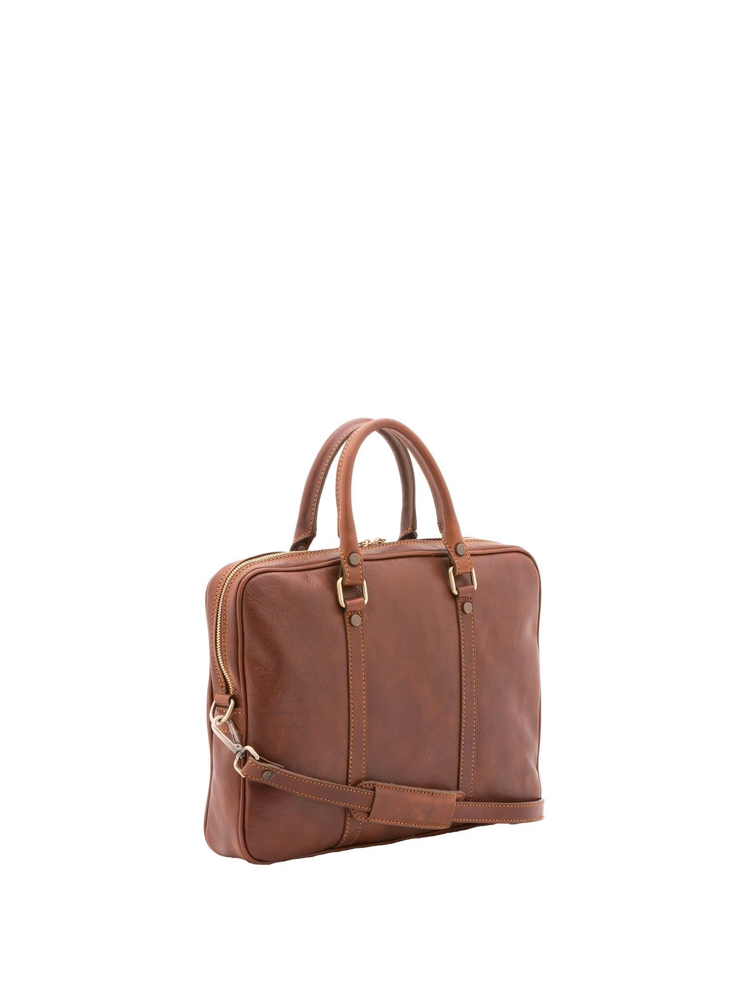 Borsa a mano unisex in vera pelle Made in Italy 4540-MARRONE Alessia Firenze