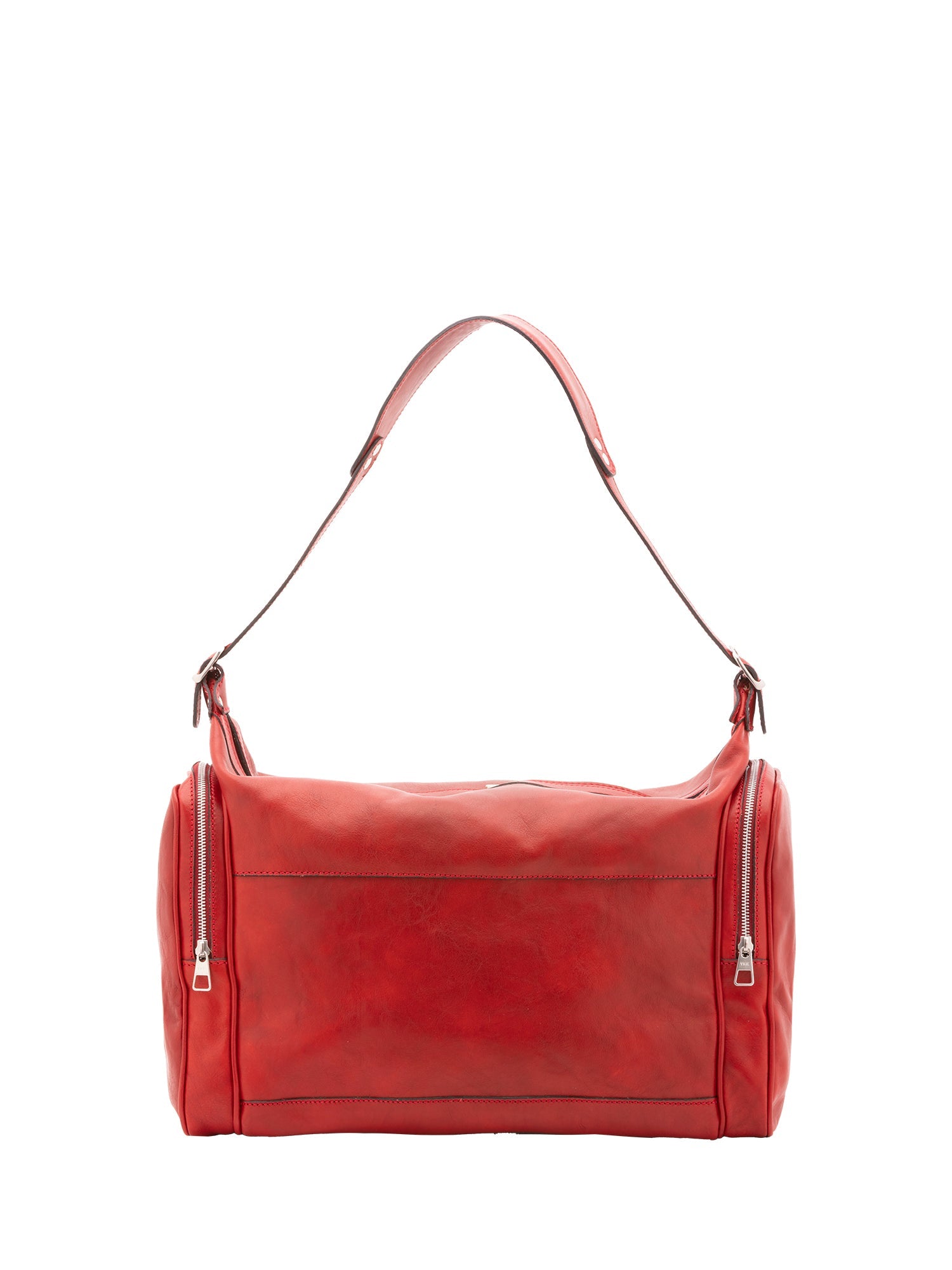 Borsa da viaggio unisex in vera pelle 100% cotone 4037-ROSSO Alessia Firenze