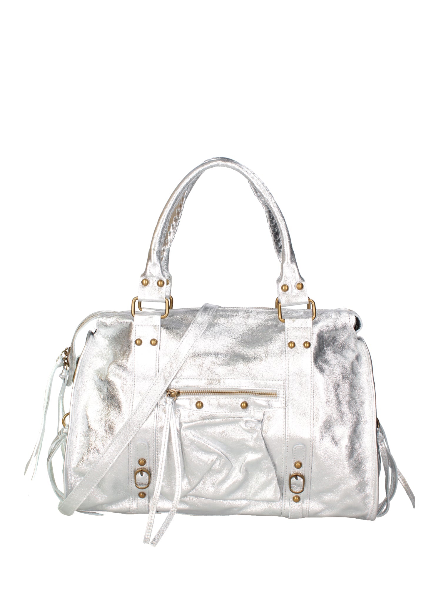 Novara Borsa a spalla da donna Vera pelle 06090 LM-L001 ARGENTO Chiara Ferretti