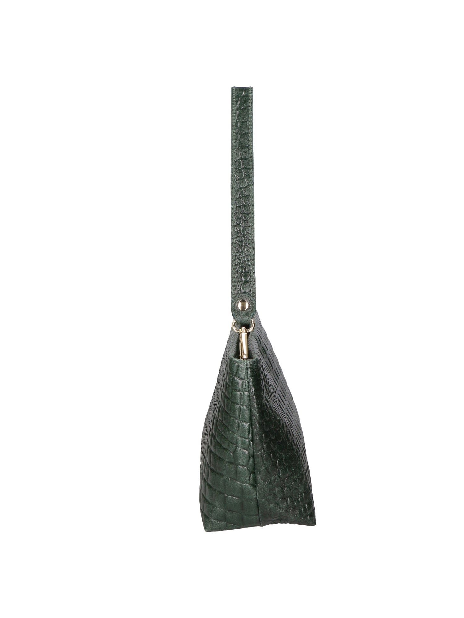 Lorelei Borsa a spalla da donna Vera pelle croco 06498-017 VERDE BOTTIGLIA Chiara Ferretti