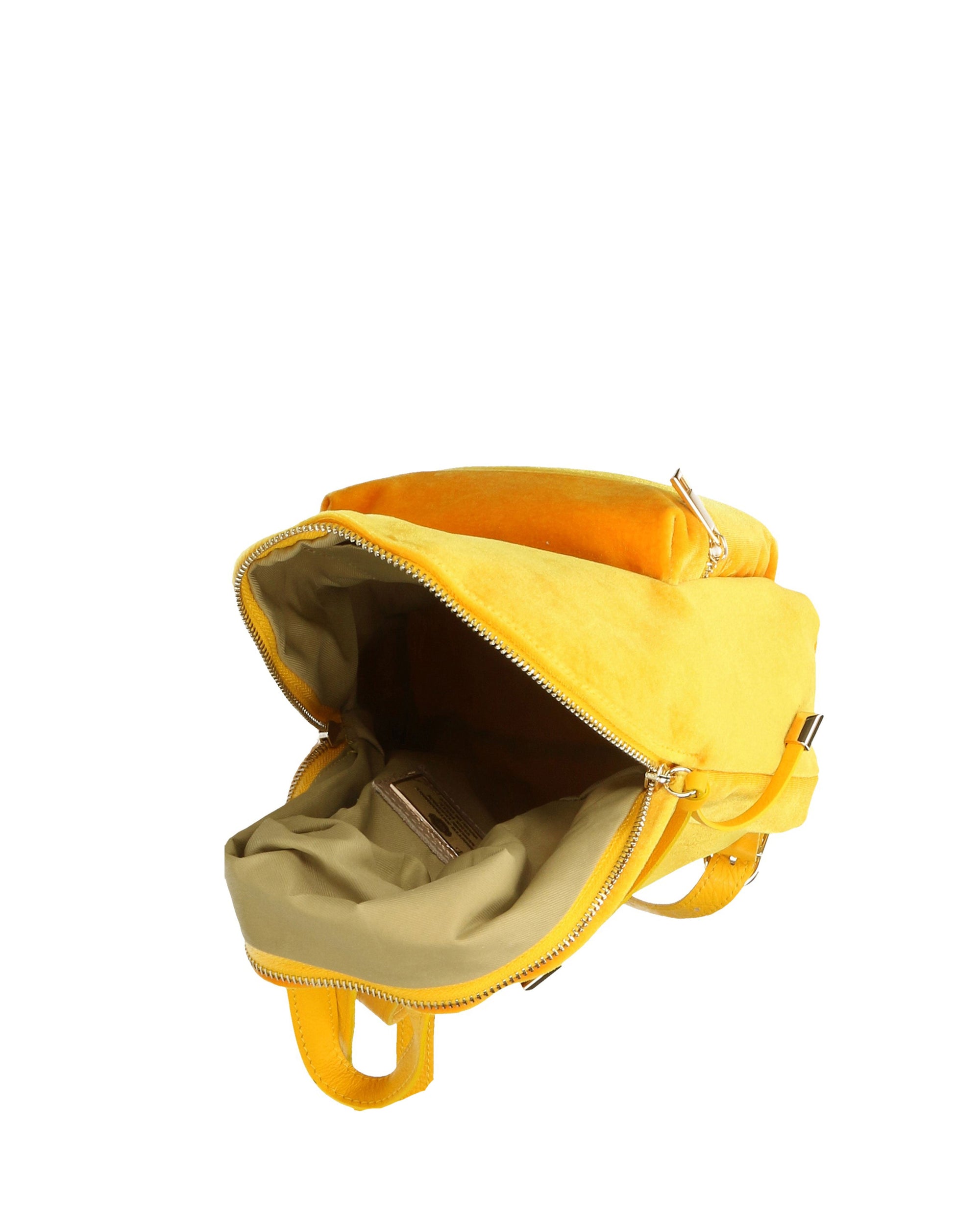 Belluno 8933-GIALLO Zaino da donna in velluto Chiara Ferretti