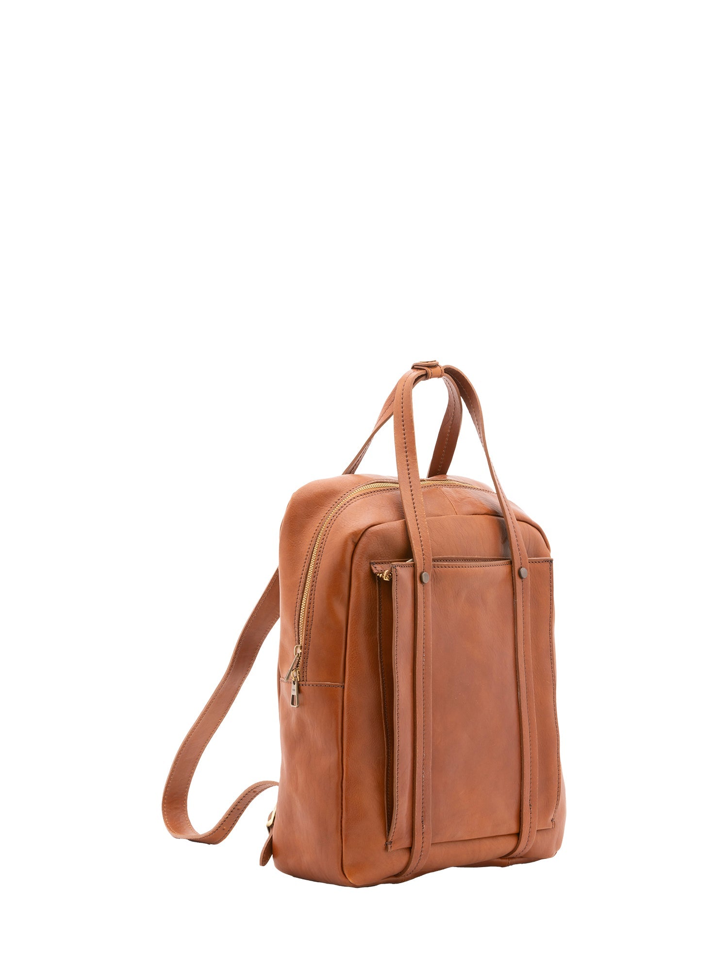 Zaino unisex in vera pelle Made in Italy 100% cotone 4592-MIELE Alessia Firenze