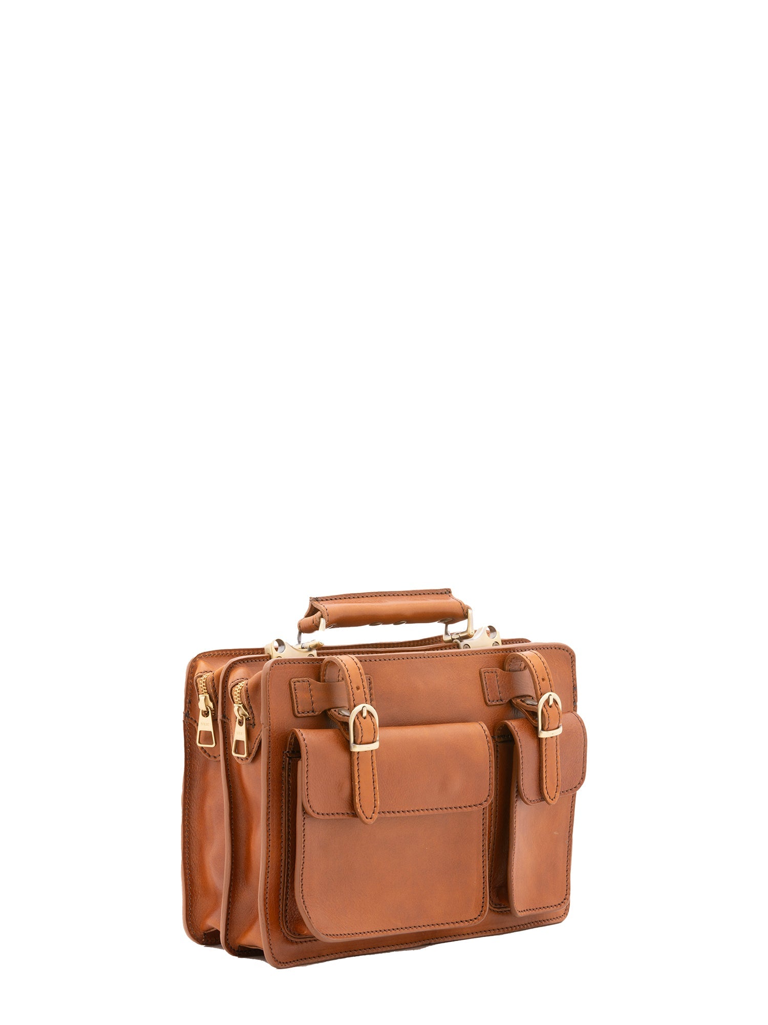 Borsa a mano unisex in vera pelle Made in Italy 4506-MIELE Alessia Firenze
