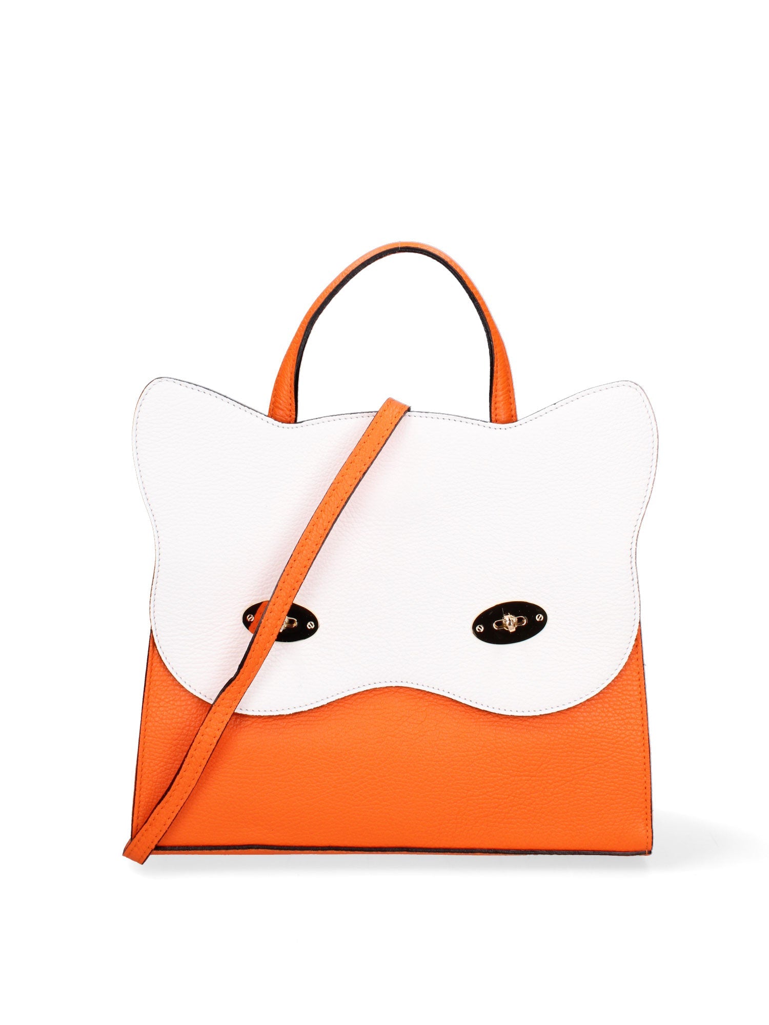 Arancia Borsa a mano da donna 100% pelle 8969-ARANCIO+BIANCO Chiara Ferretti