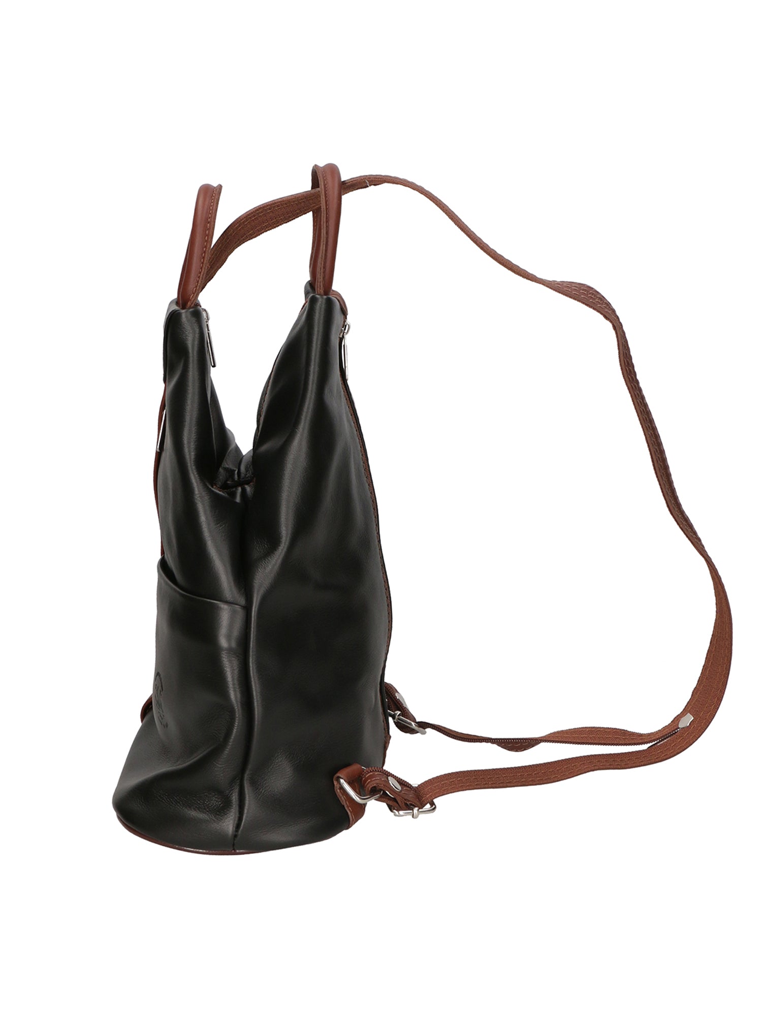Erika Zaino da donna in vera pelle Casual 80072-NERO-MARRONE Chiara Ferretti