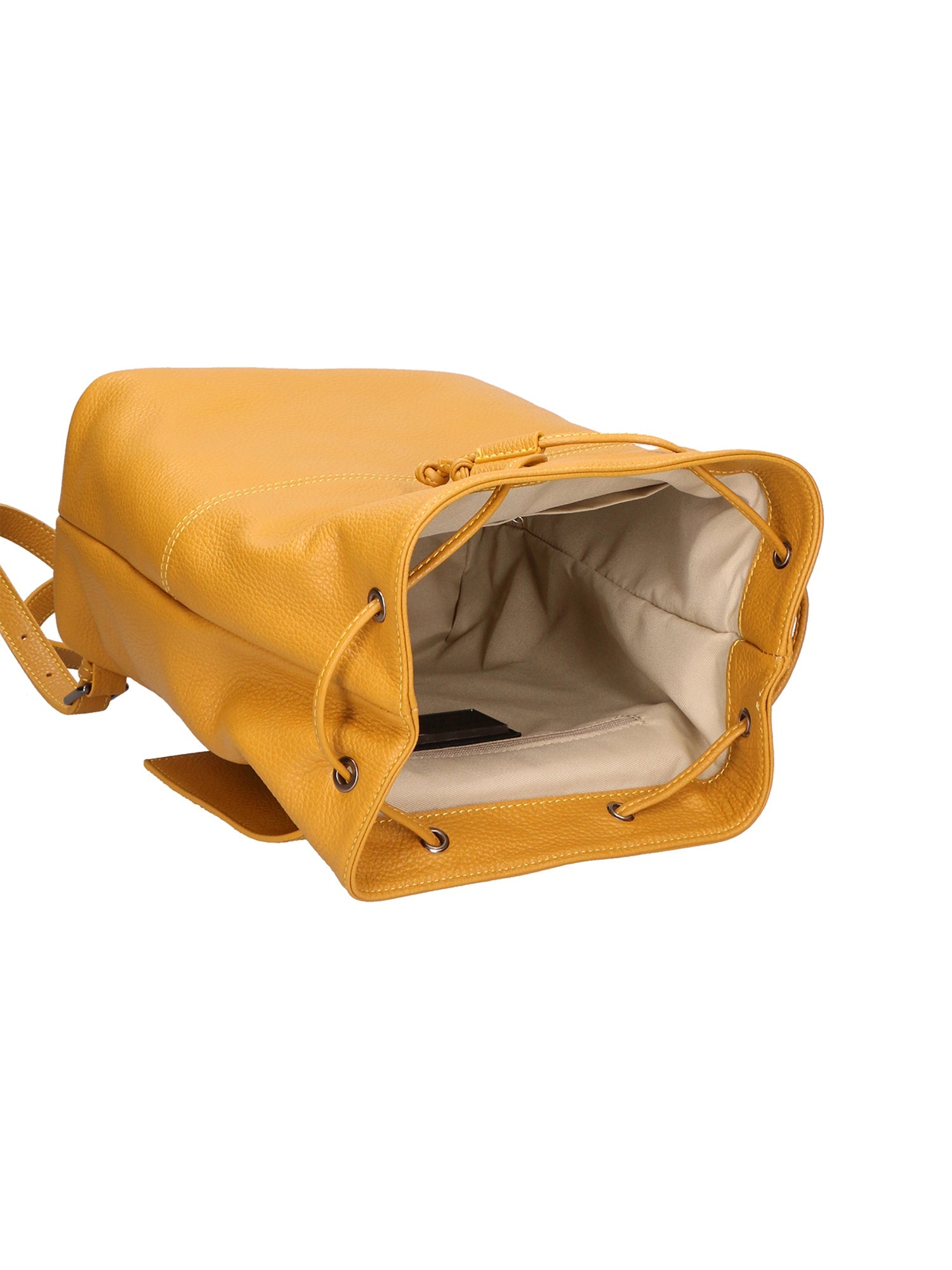 Lorentina 06855-D36 SENAPE Zaino da donna in vera pelle MUSTARD Chiara Ferretti