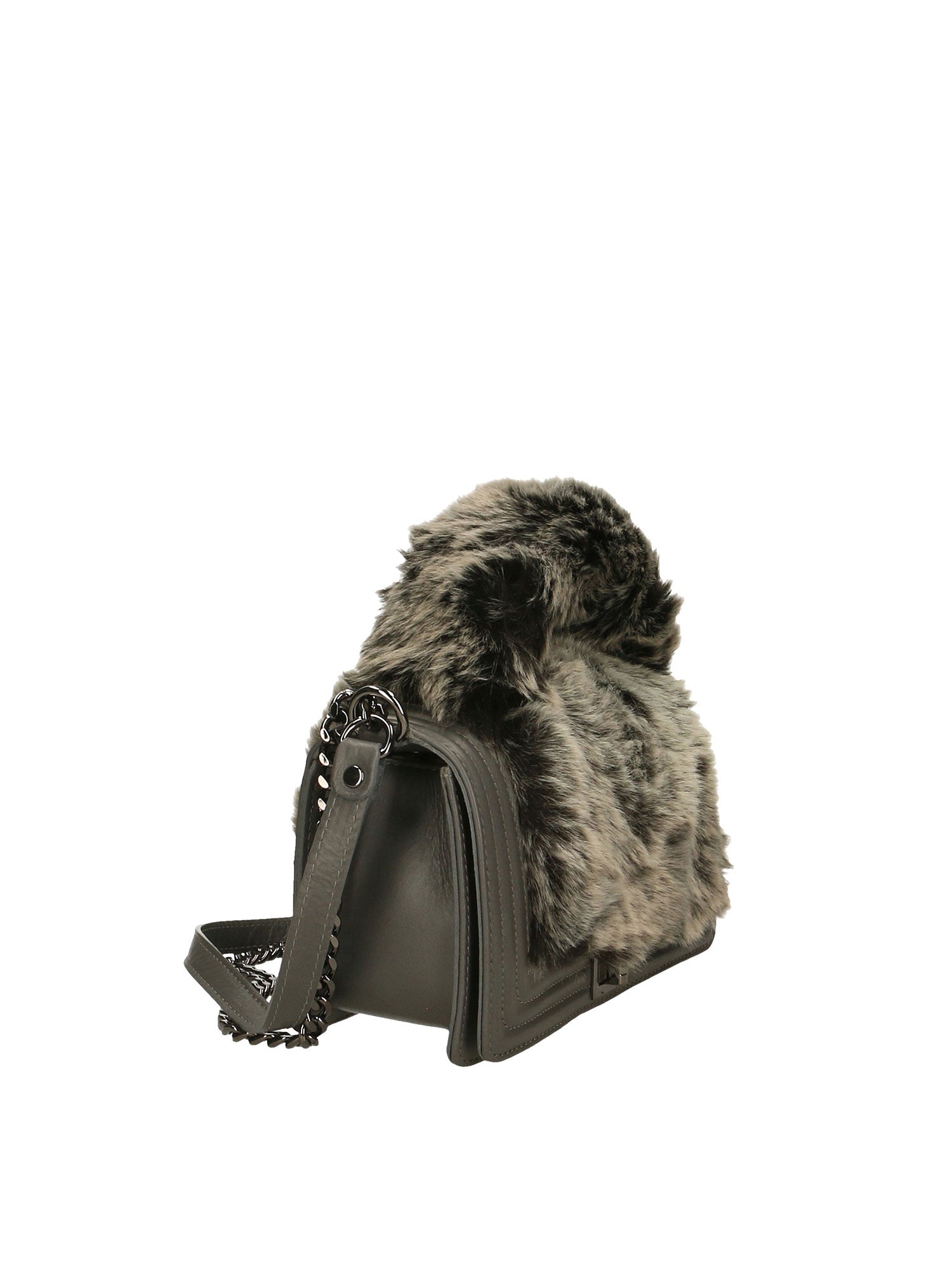 Silvana Pro Borsa a tracolla donna Vera pelle + Calfhair 6599-GRIGIO Chiara Ferretti