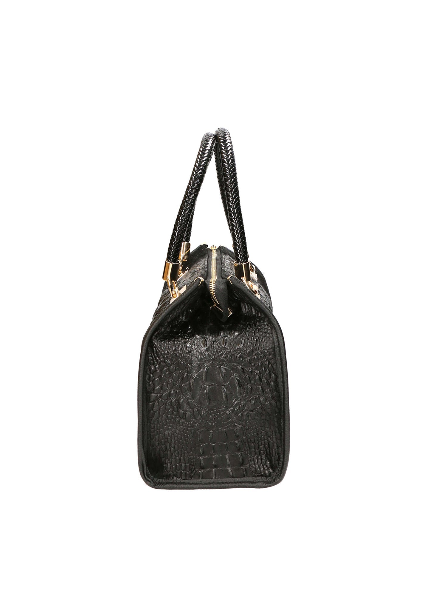 Edna Borsa a bauletto da donna Pelle e camoscio stampato croco 80044-019 NERO Chiara Ferretti