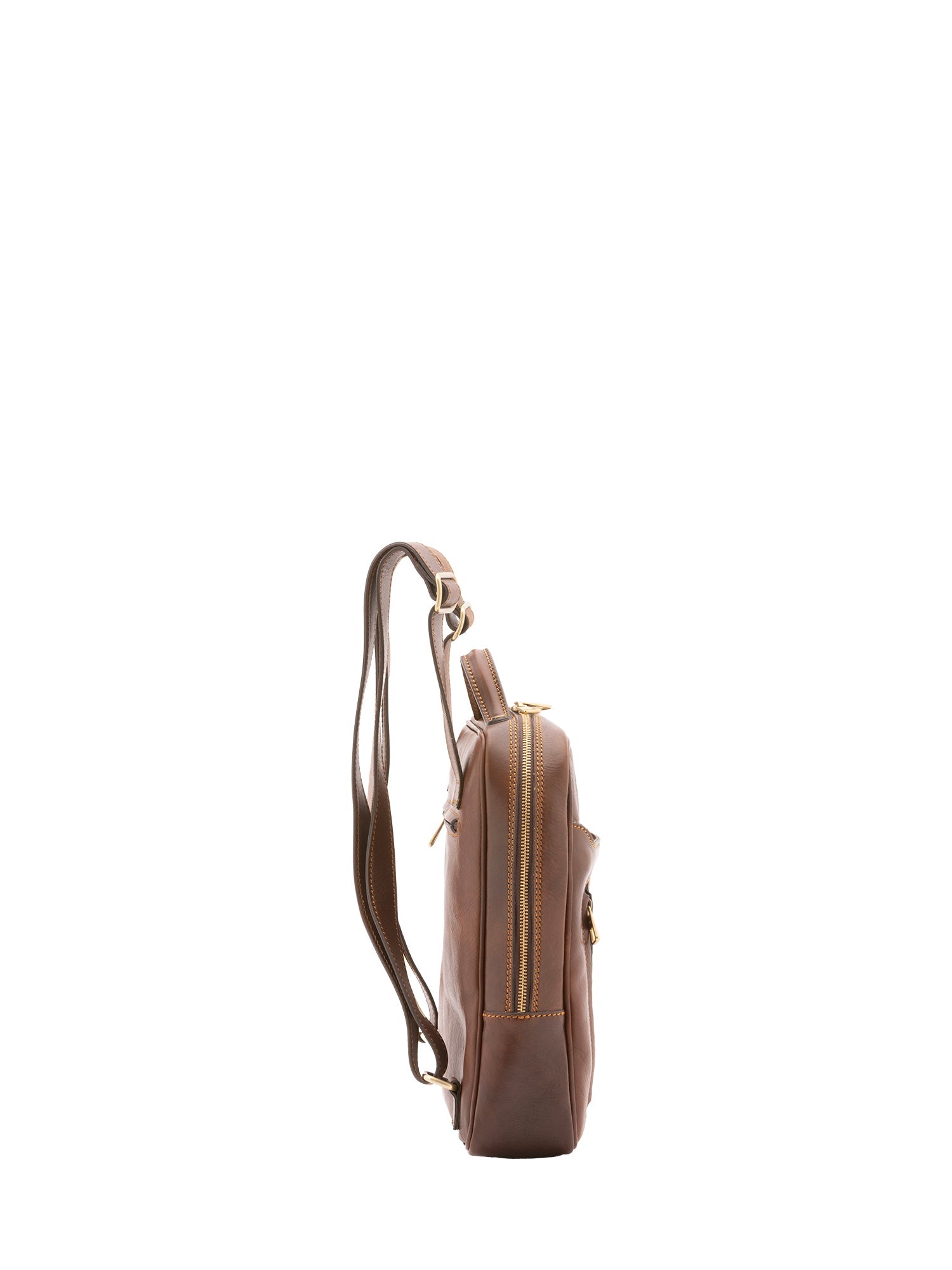 Zaino unisex in vera pelle Made in Italy 100% cotone 4057-TESTA DI MORO Alessia Firenze