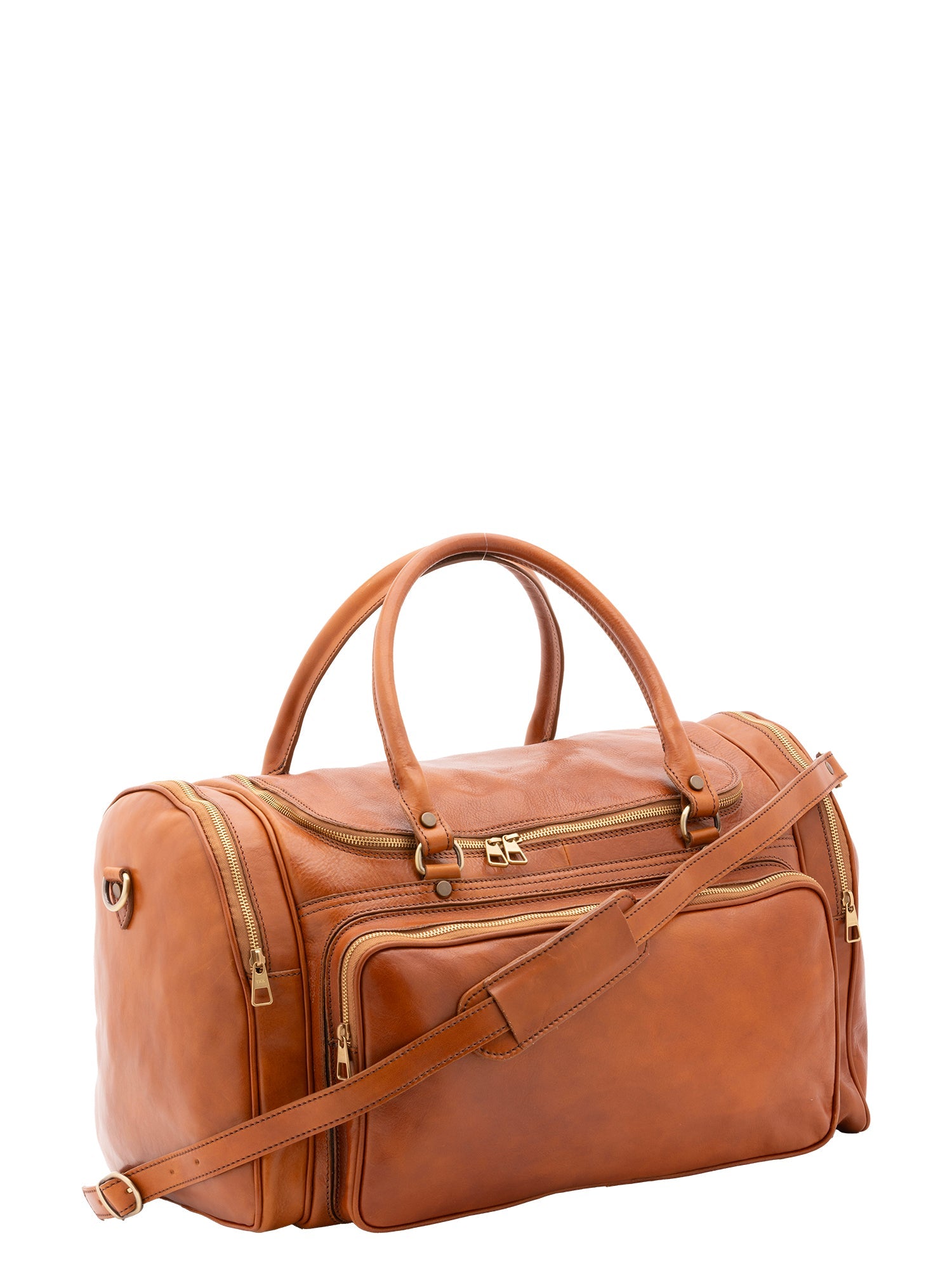 Borsa da viaggio unisex in vera pelle 100% cotone 4045-MIELE Alessia Firenze