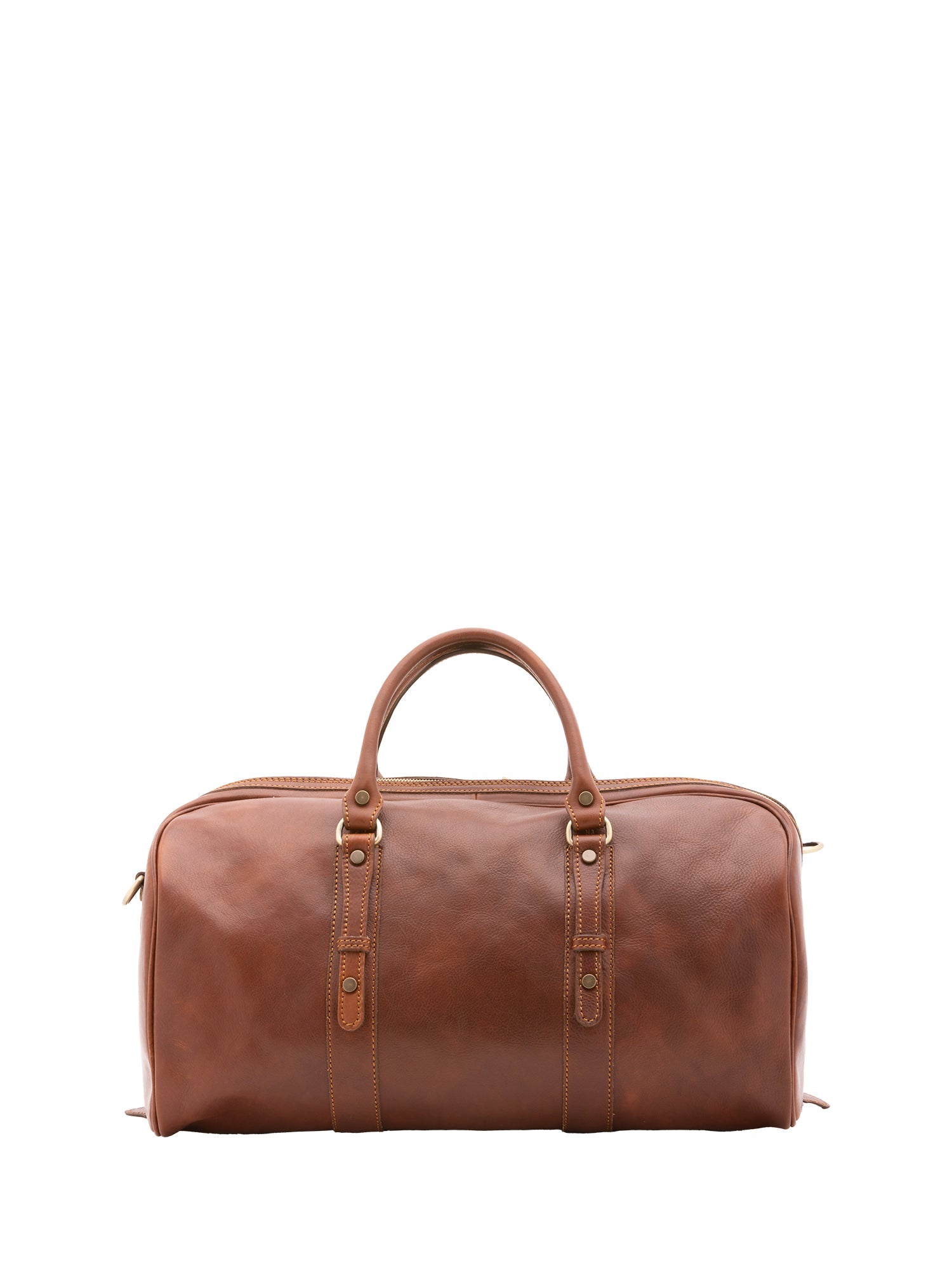 Borsa da viaggio unisex in vera pelle 100% cotone 4514-MARRONE Alessia Firenze