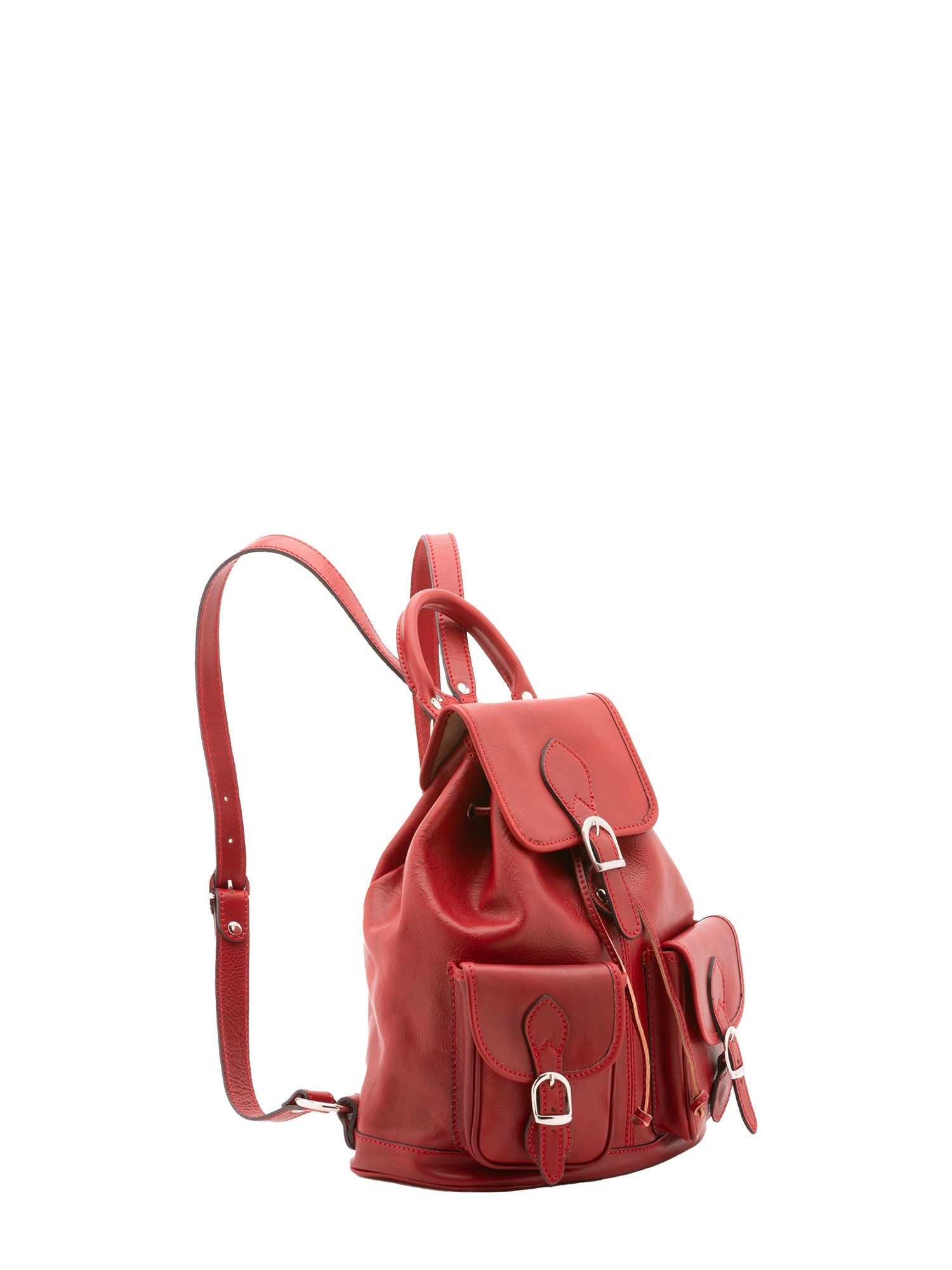 Zaino in vera pelle unisex Made in Italy 4030-ROSSO Alessia Firenze