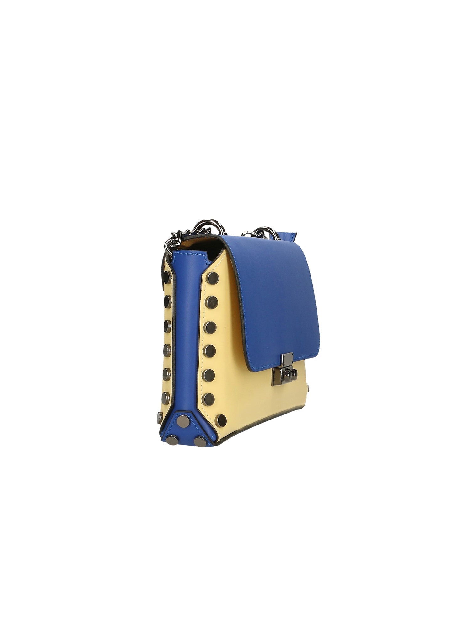 Vera pelle 8641-GIALLO+BLU Borsa a tracolla da donna Evanthe Pro Chiara Ferretti