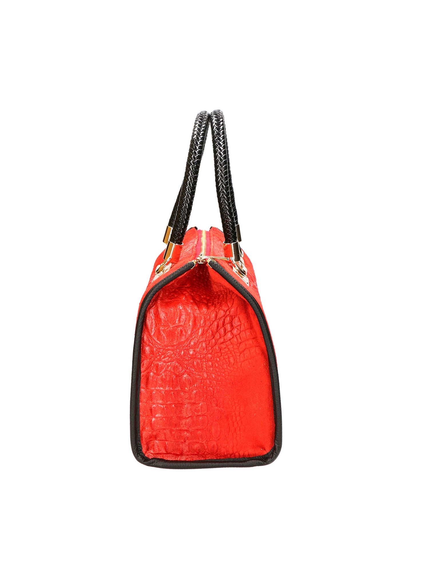 Edna Borsa a bauletto da donna Pelle e camoscio stampato croco 80044-023 ROSSO Chiara Ferretti