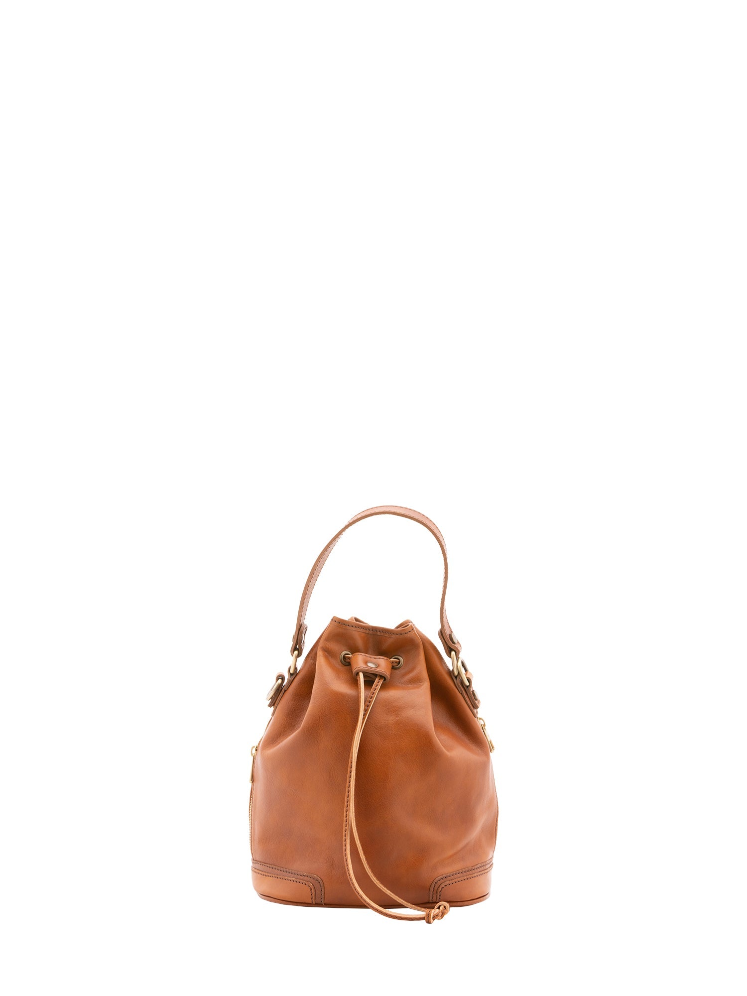 Borsa a secchiello unisex in vera pelle 100% cotone 4535-MIELE Alessia Firenze