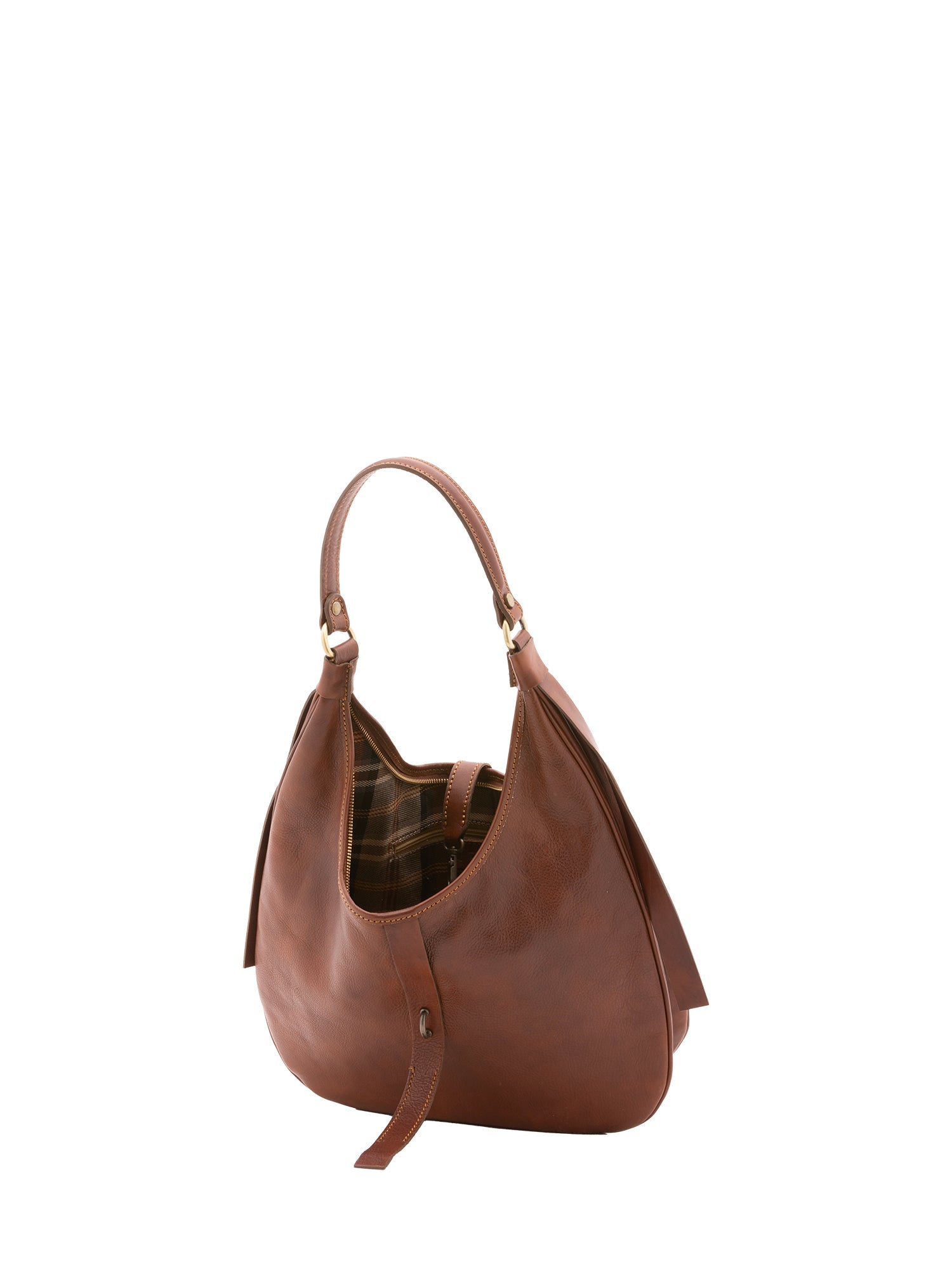 Borsa a spalla da donna 100% vera pelle 4607-MARRONE Alessia Firenze