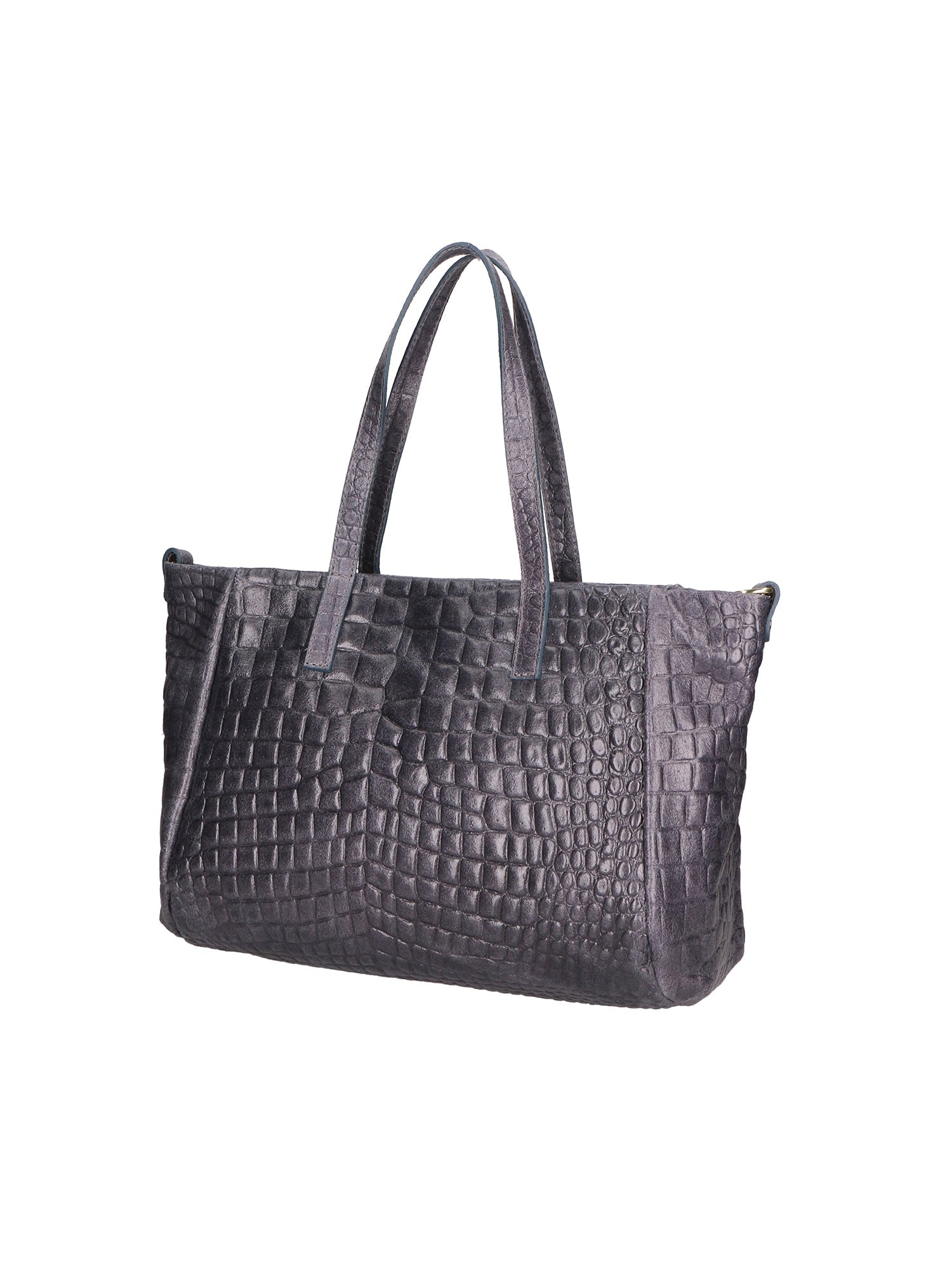 Lorella Borsa a spalla da donna Vera pelle croco 06499-042 GRIGIO SCURO Chiara Ferretti