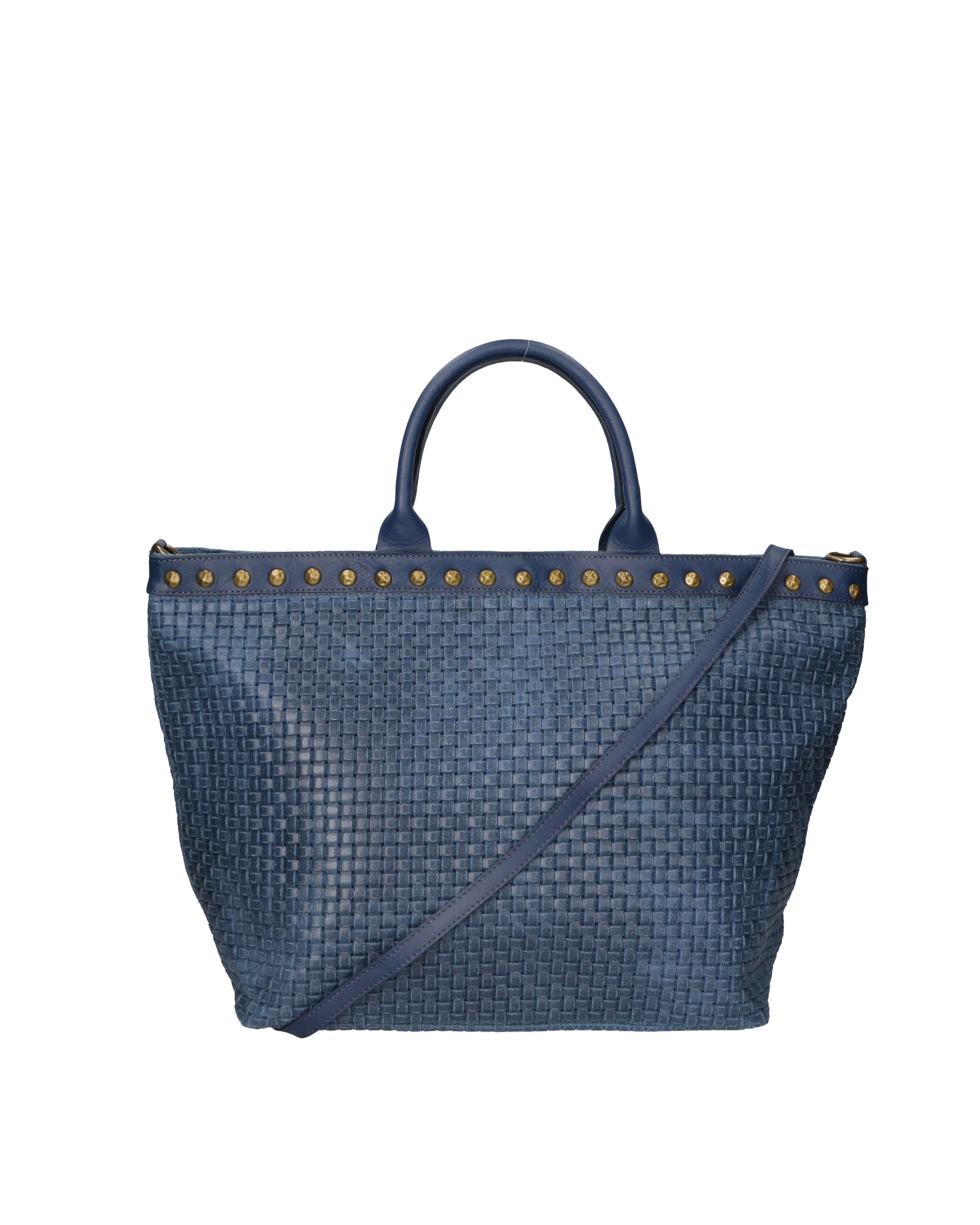 Elowen Plus Borsa Shopper da donna Vera Pelle 80063-BLUJEANS Chiara Ferretti