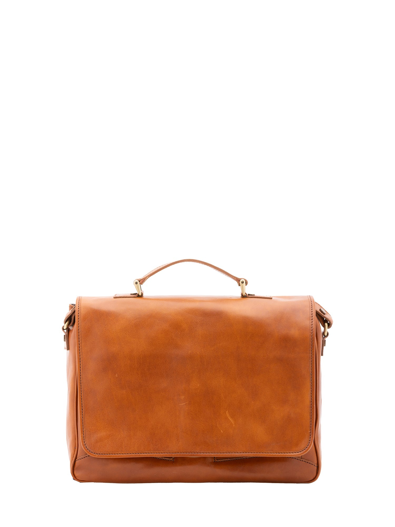 Borsa a mano unisex in vera pelle Made in Italy 4576-MIELE Alessia Firenze