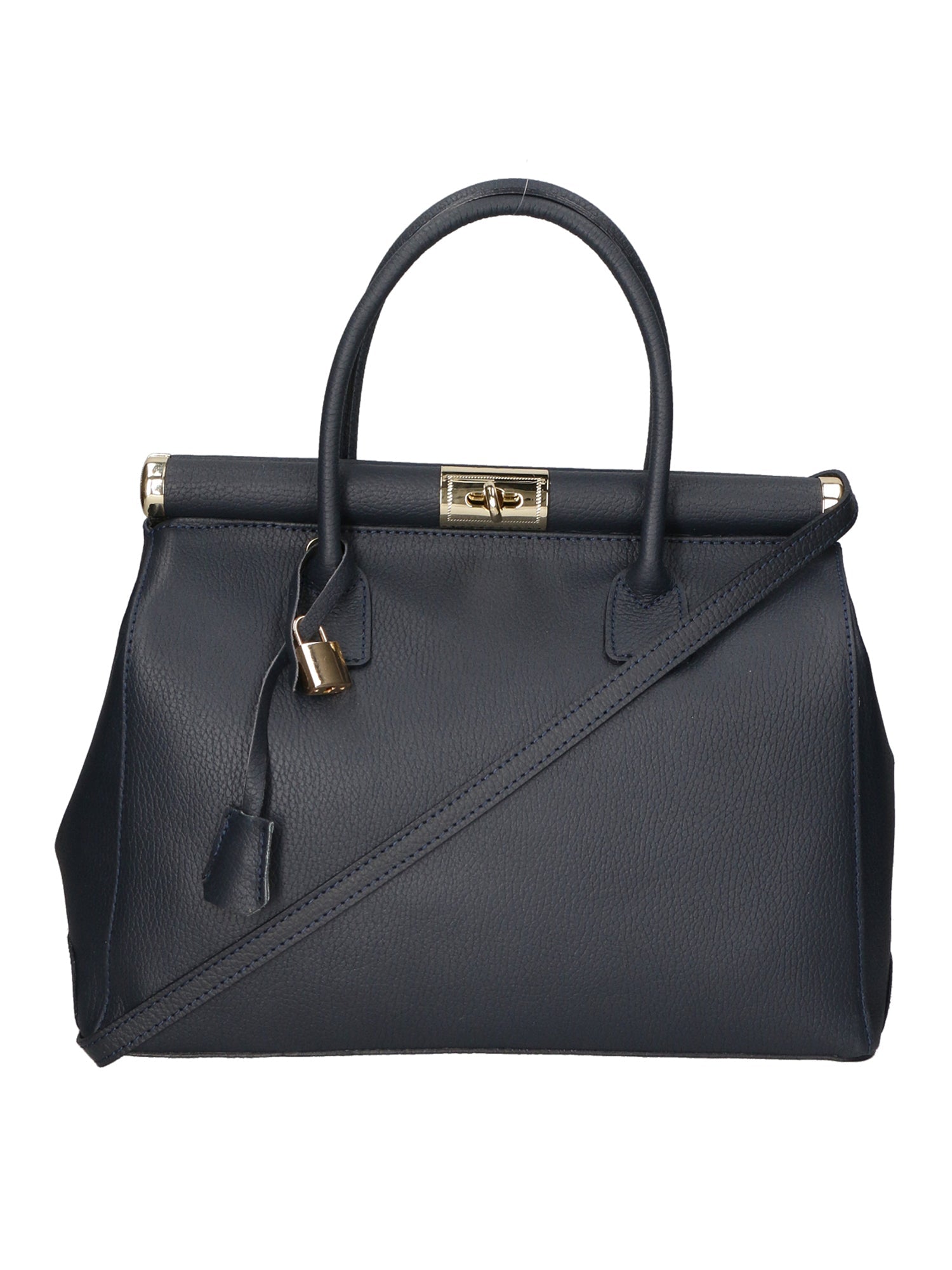 Aleria Borsa a mano da donna Vera pelle 8005-D24 BLU JEANS Chiara Ferretti