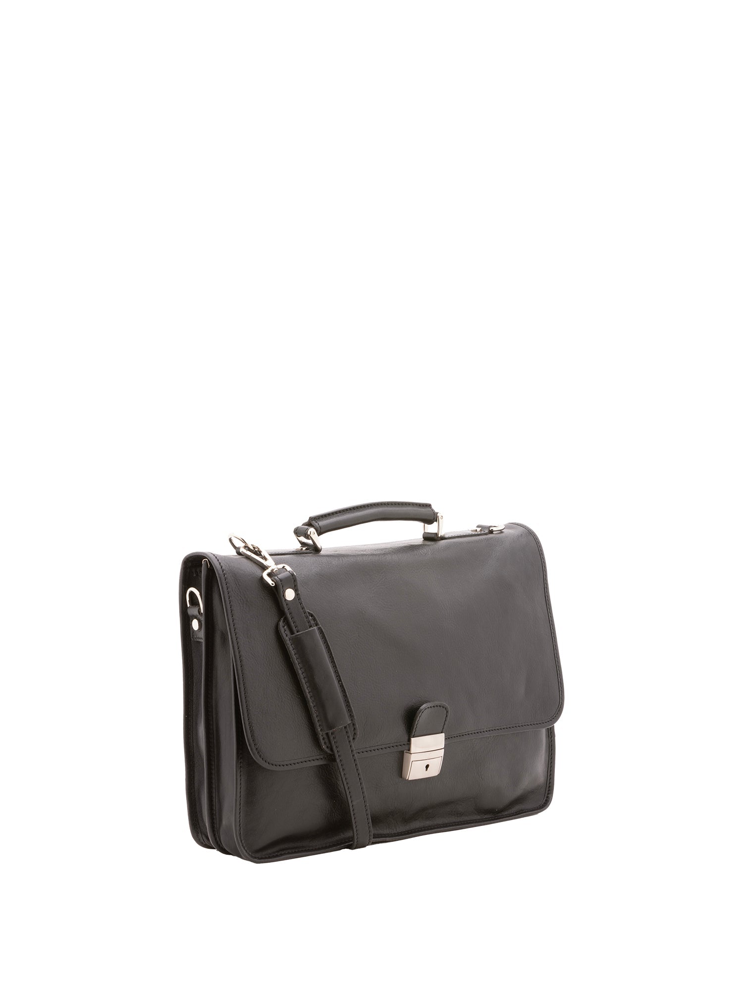 Borsa a mano unisex in vera pelle Made in Italy 4017-NERO Alessia Firenze
