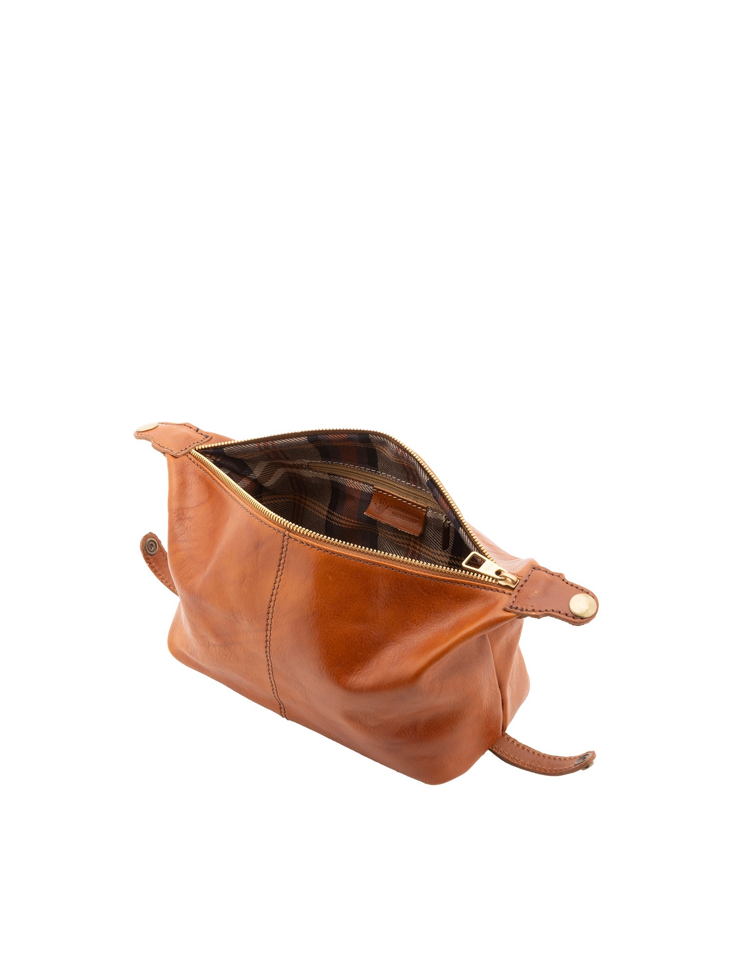 Pochette unisex in vera pelle Made in Italy 4404-MIELE Alessia Firenze