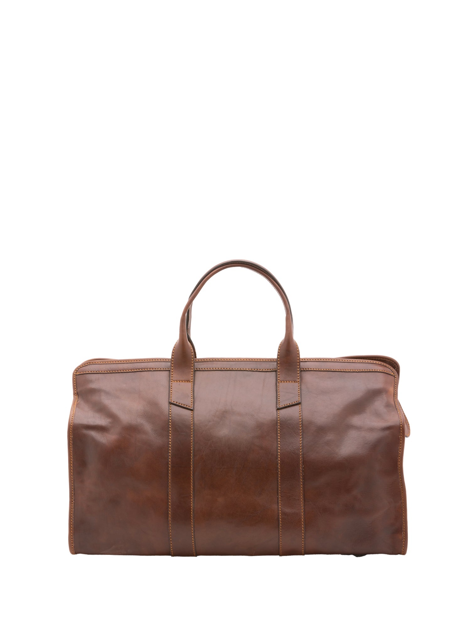 Borsa da viaggio unisex in vera pelle 100% cotone 4091-TESTA DI MORO Alessia Firenze