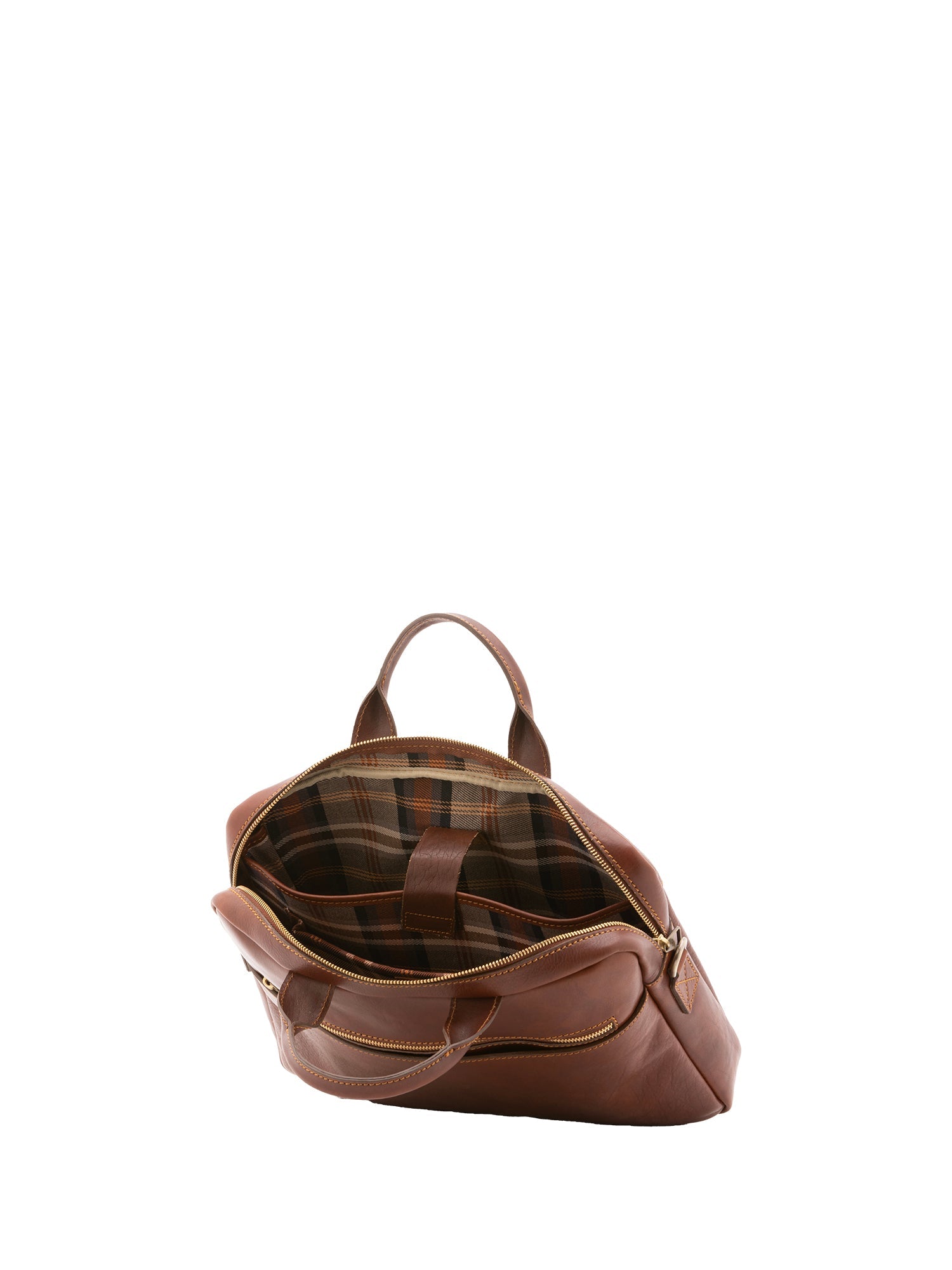 Borsa a mano unisex in vera pelle Made in Italy 4317-MARRONE Alessia Firenze
