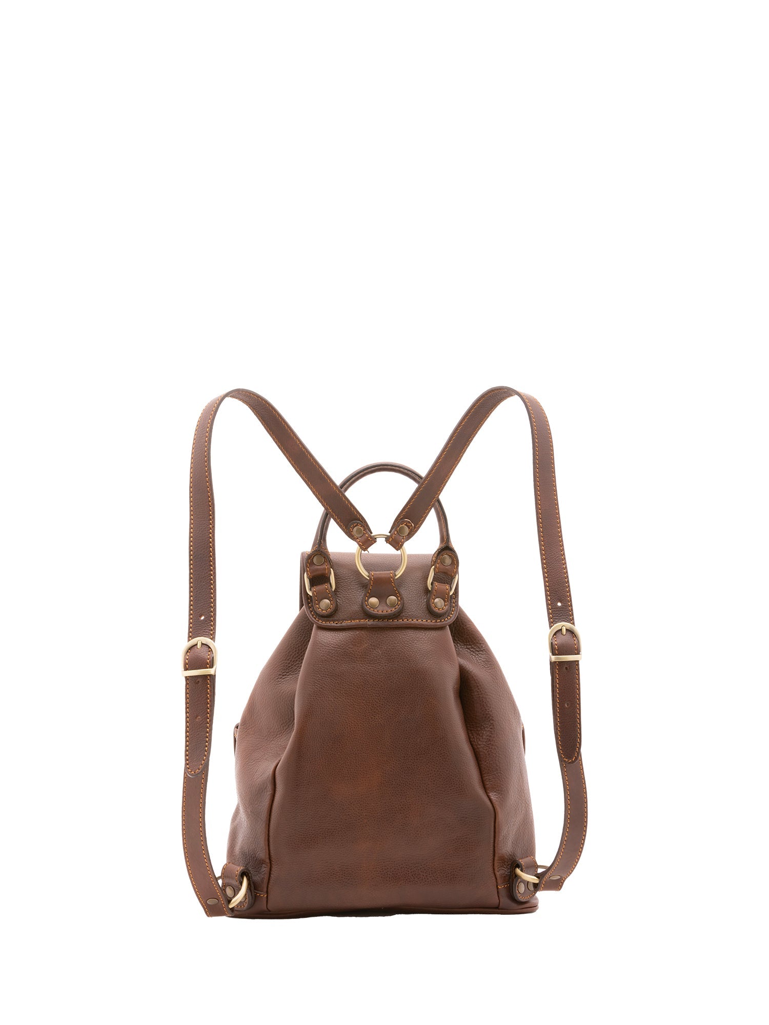 Zaino in vera pelle unisex Made in Italy 4030-TESTA DI MORO Alessia Firenze